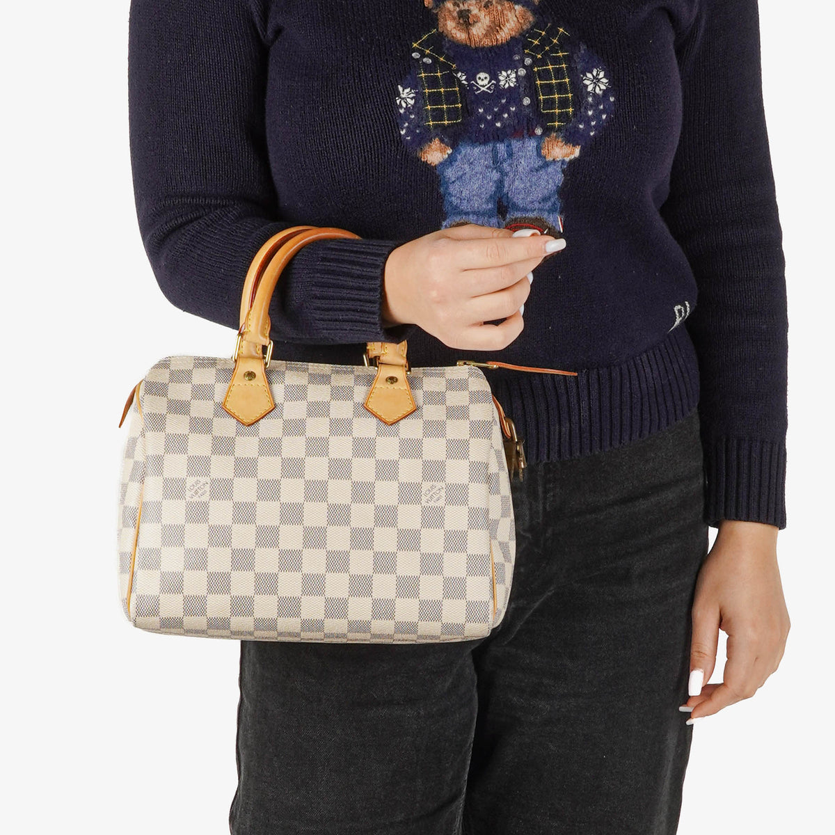 Louis Vuitton Speedy 25 Damier Azur Coated Canvas Handbag