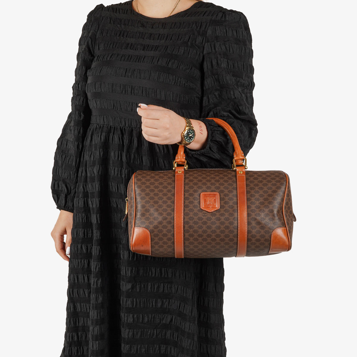 Celine Vintage Macadam Triomphe Brow Bag