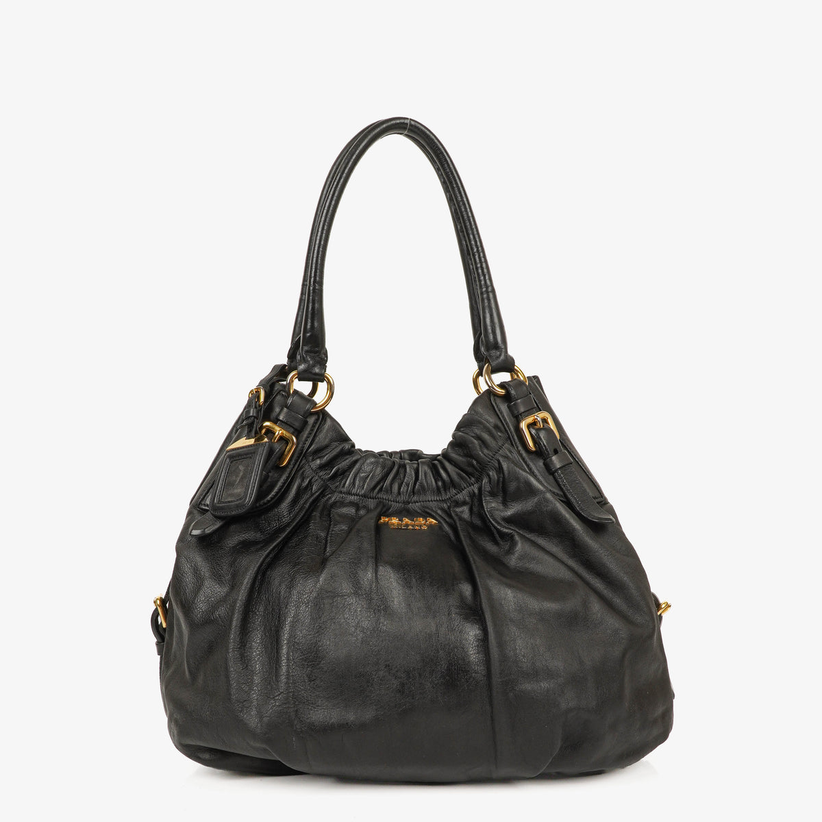 Prada Nero Leather Hobo Bag