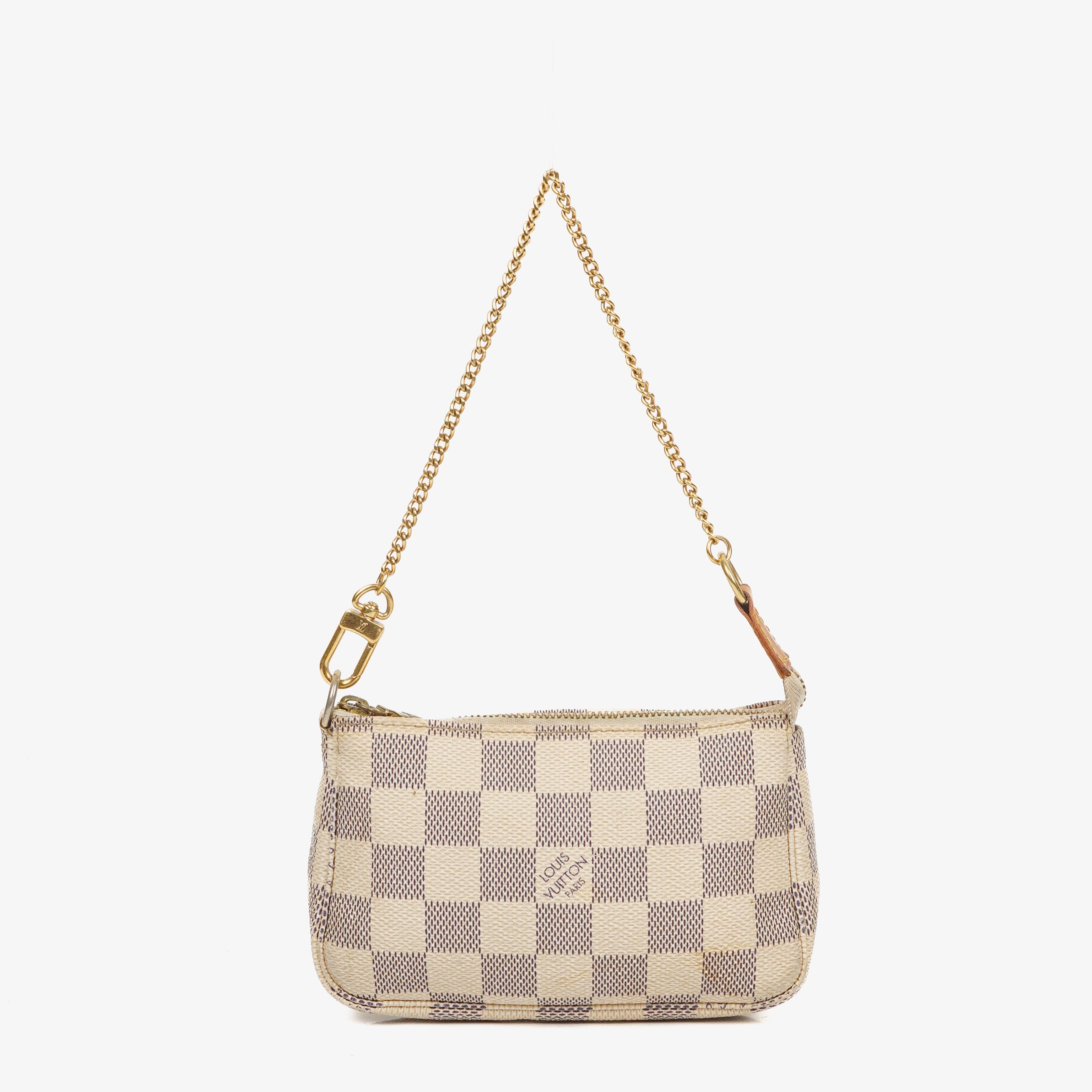 Louis Vuitton Mini Pochette Accessoires Damier Azur Canvas Clutch Handbag