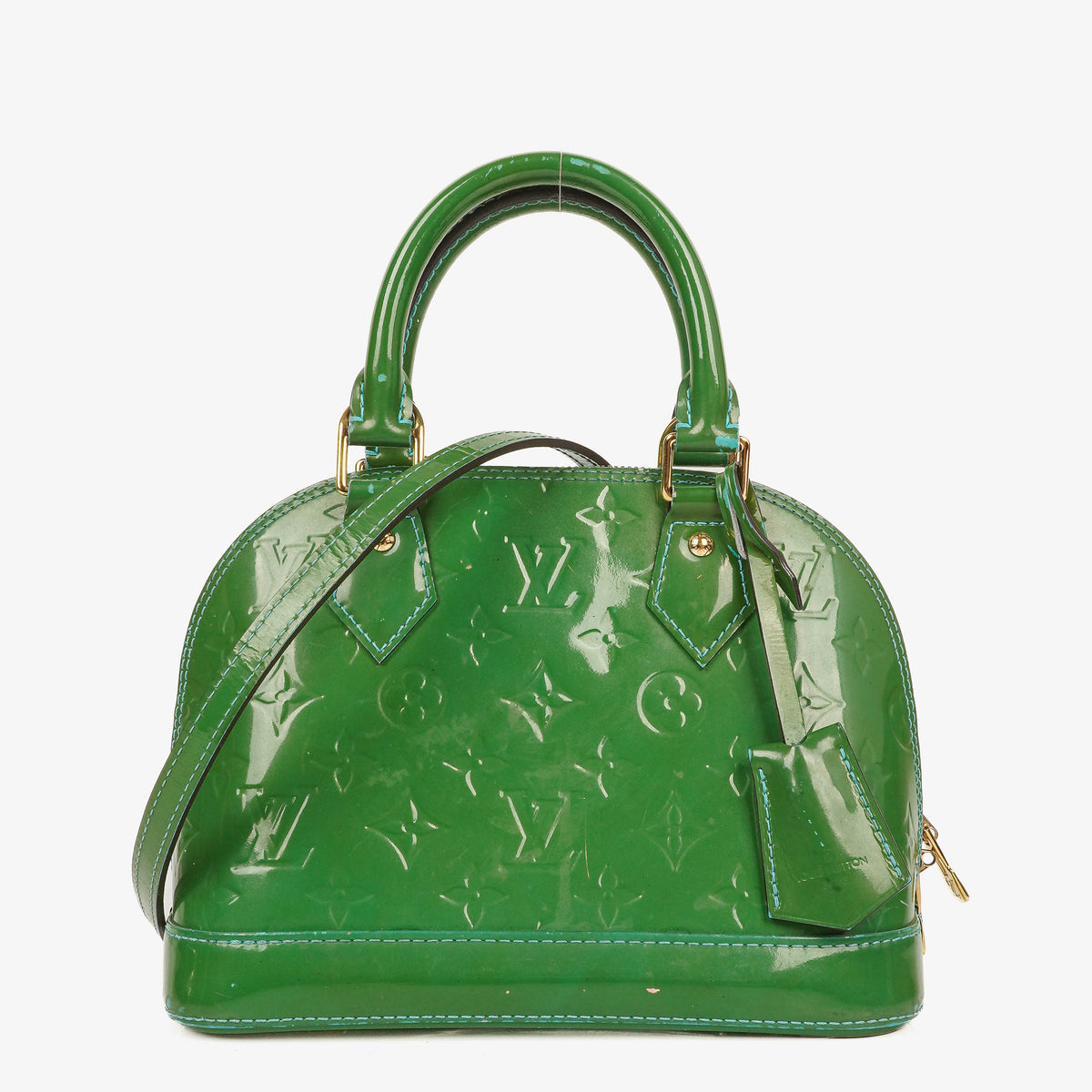 Louis Vuitton Alma BB Green Monogram Vernis Leather Handbag