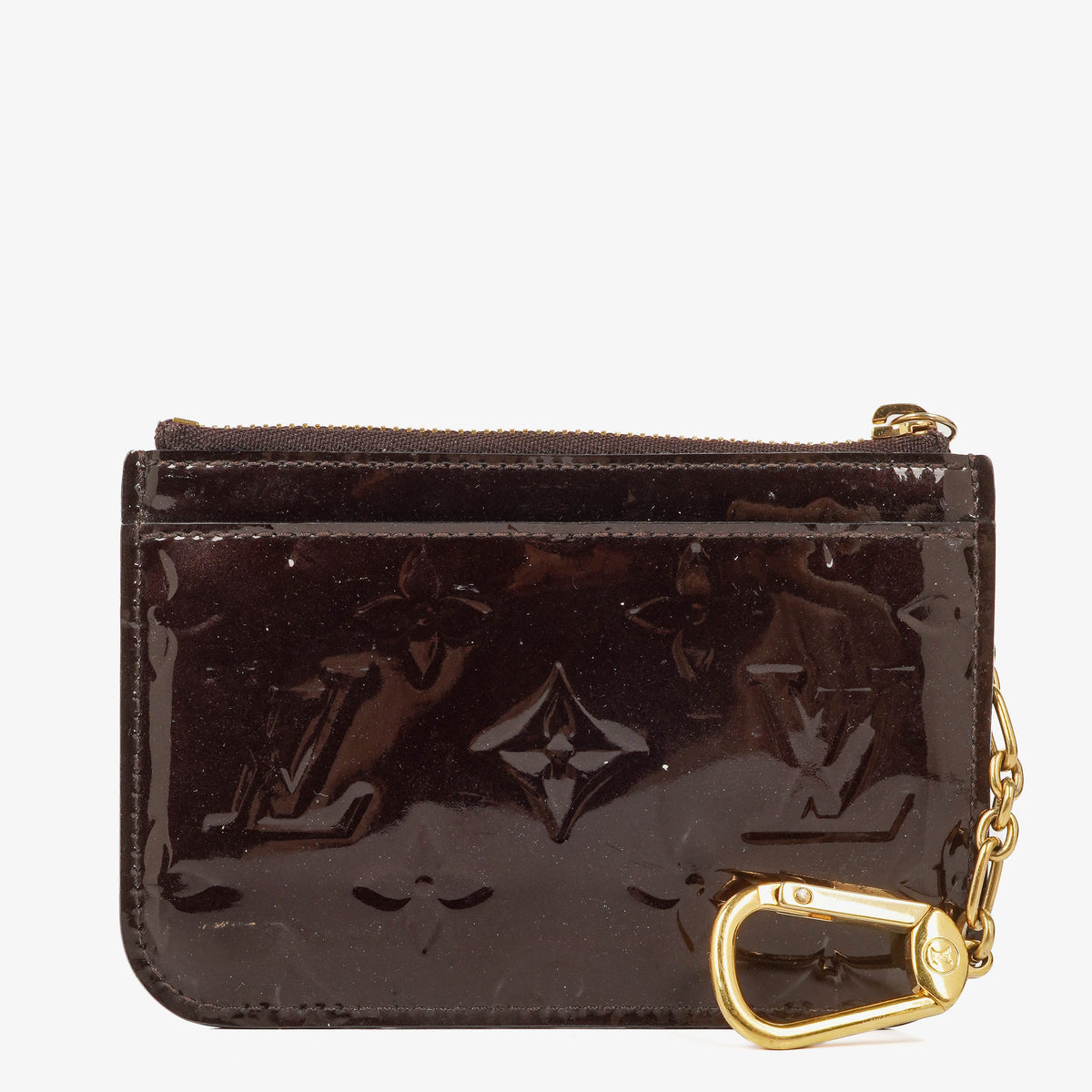 Louis Vuitton Pochette Amarante Monogram Vernis Cles Key and Change Holder