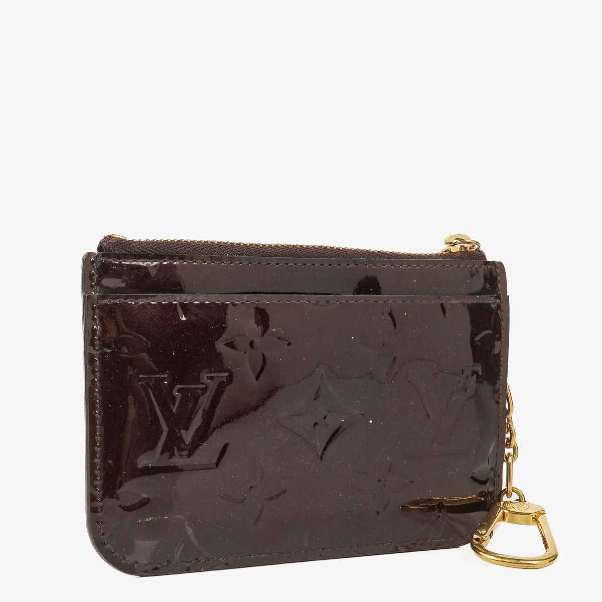 Louis Vuitton Pochette Amarante Monogram Vernis Cles Key and Change Holder