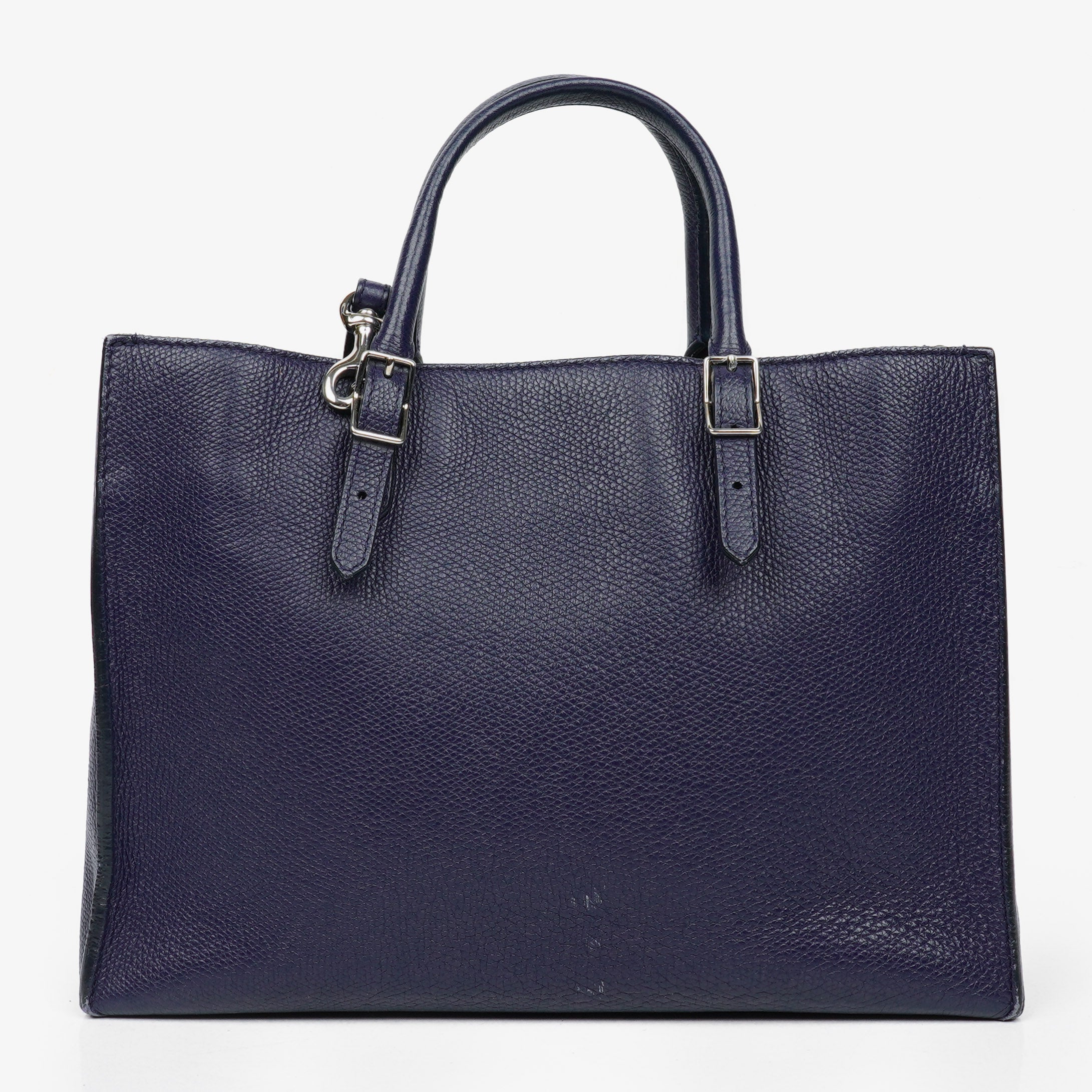 Balenciaga Mini Papier A4 Calfskin Leather Navy Blue Tote Bag