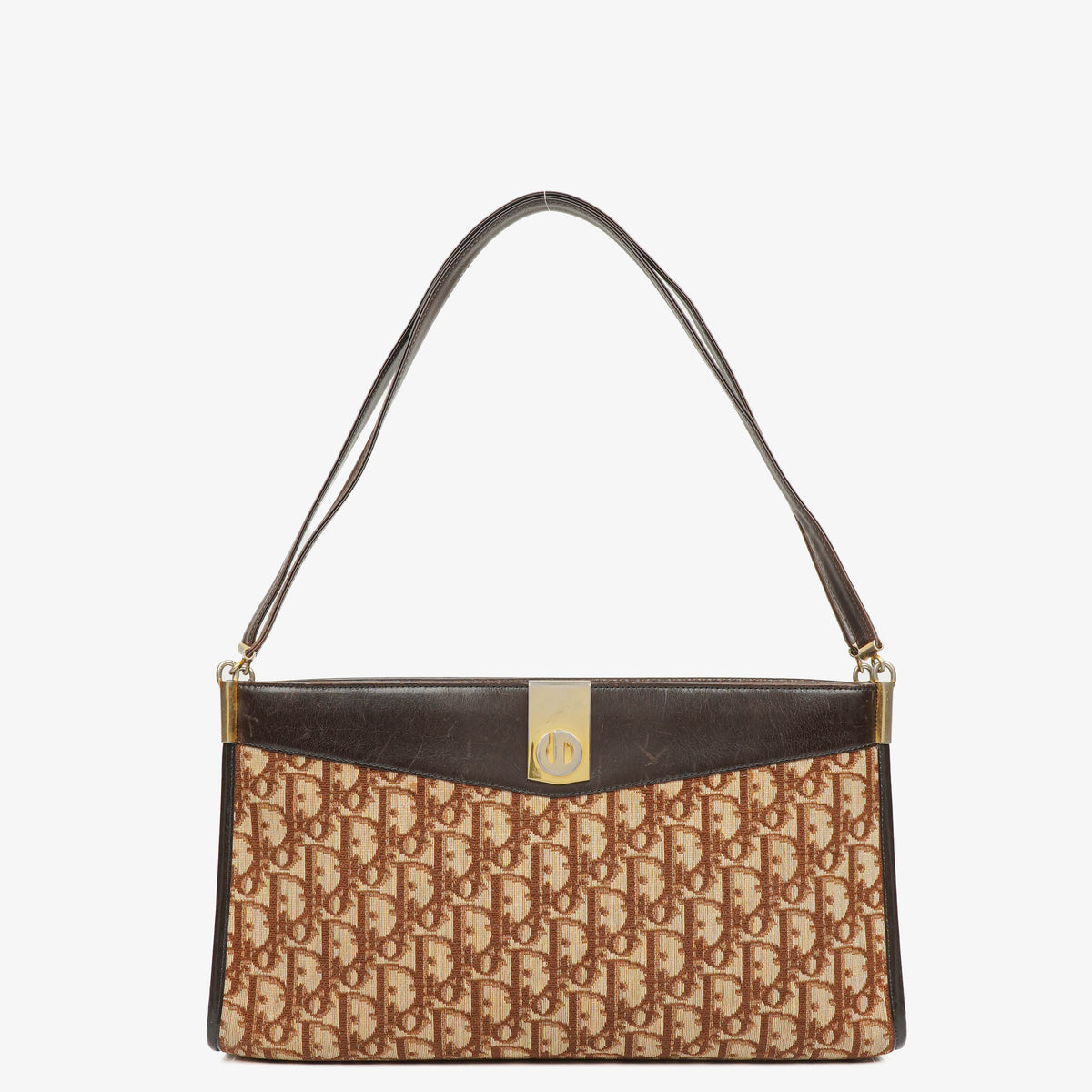 Christian Dior Burgundy Trotter Canvas Shoulder Bag