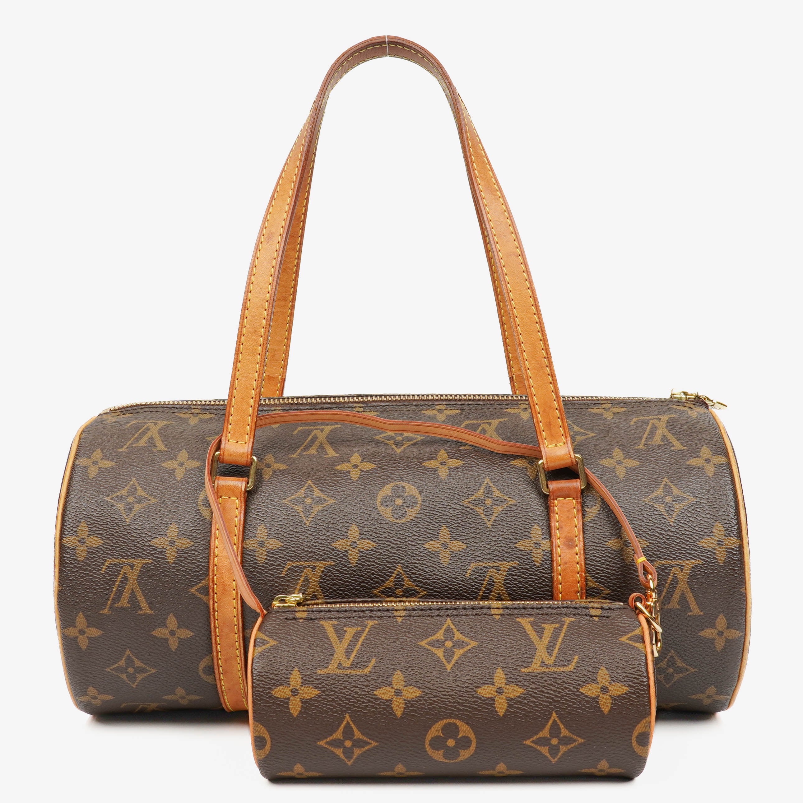 Louis Vuitton Papillon 30 Vintage Monogram Canvas Handbag With Mini Papillon Pochette