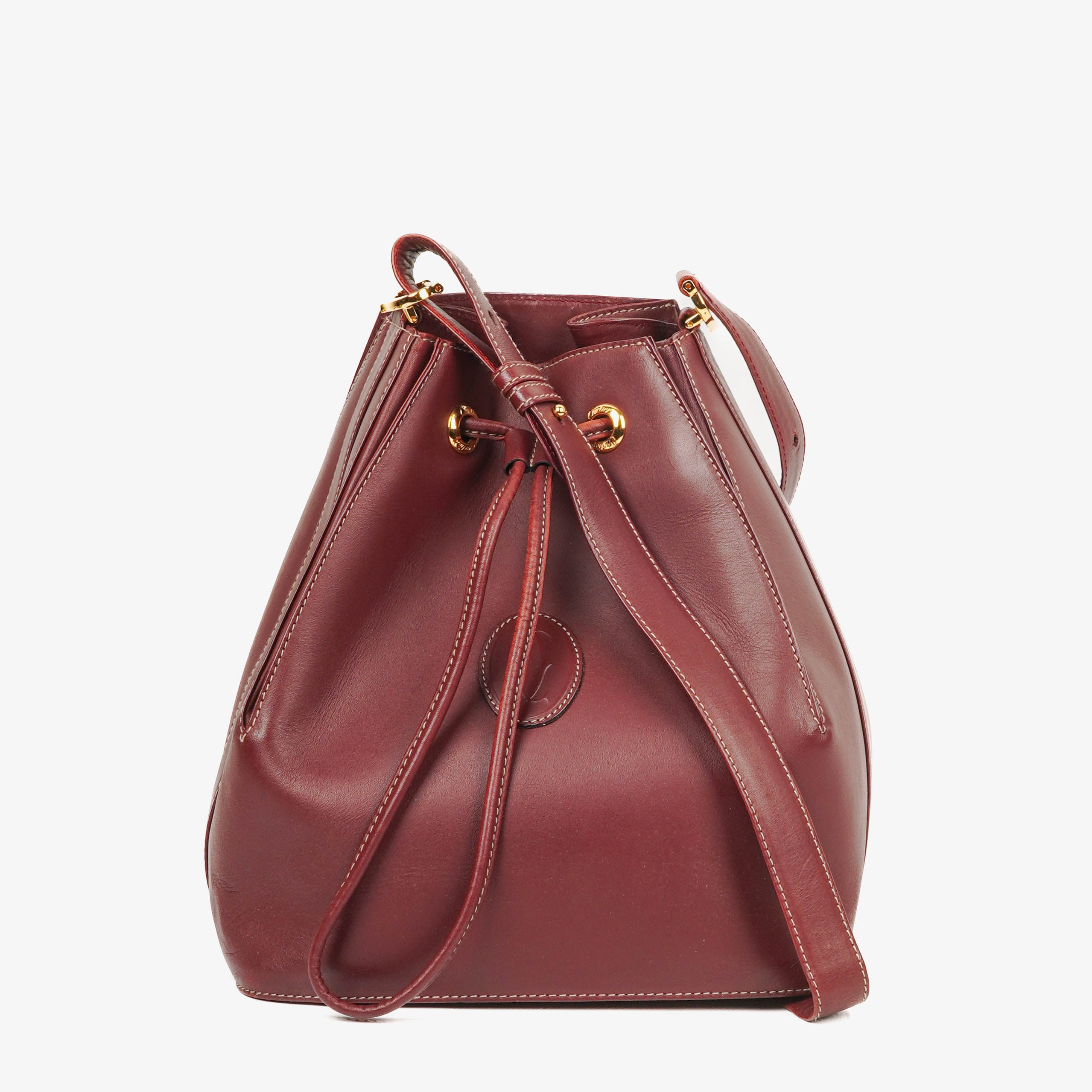 Cartier Must De Cartier Burgundy Leather Bag