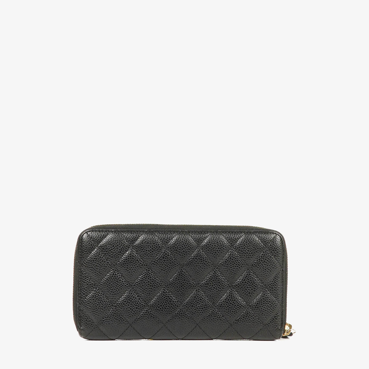 Chanel Black Caviar Leather Zip Wallet