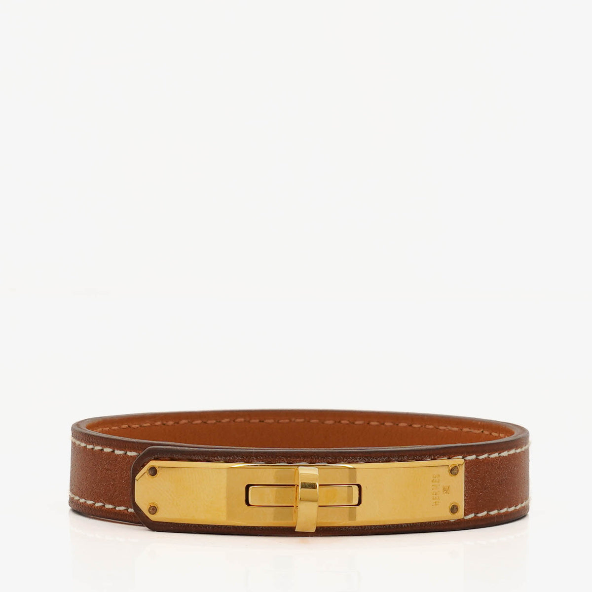 Hermes Kelly Dog Brown Swift Leather Bracelet