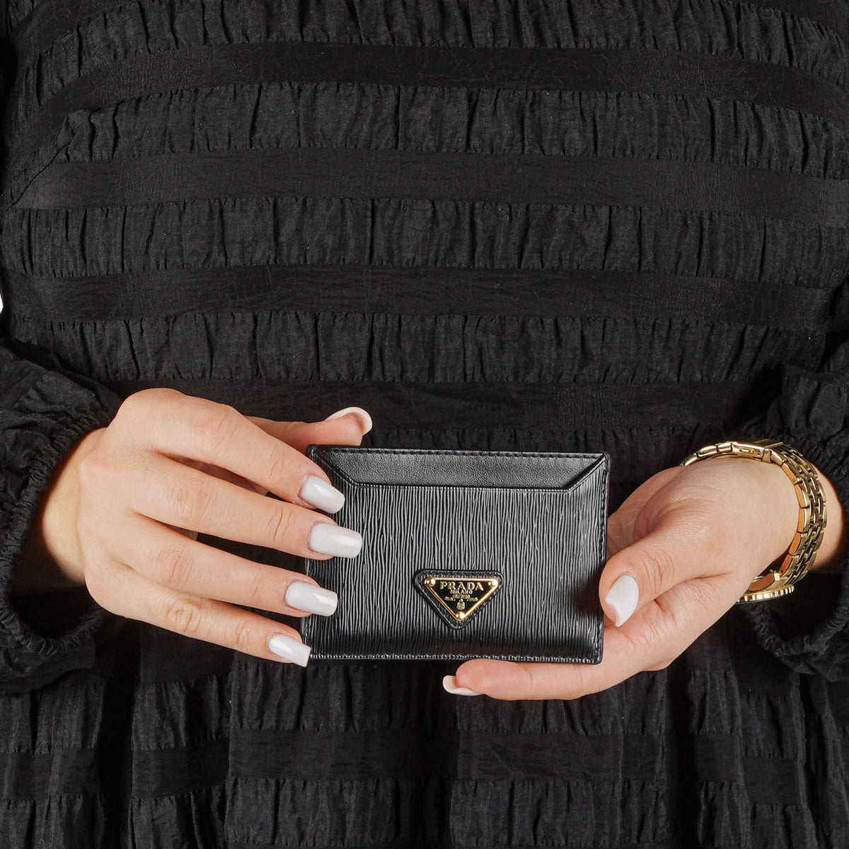 Prada Vitello Move Nero Leather Card Holder