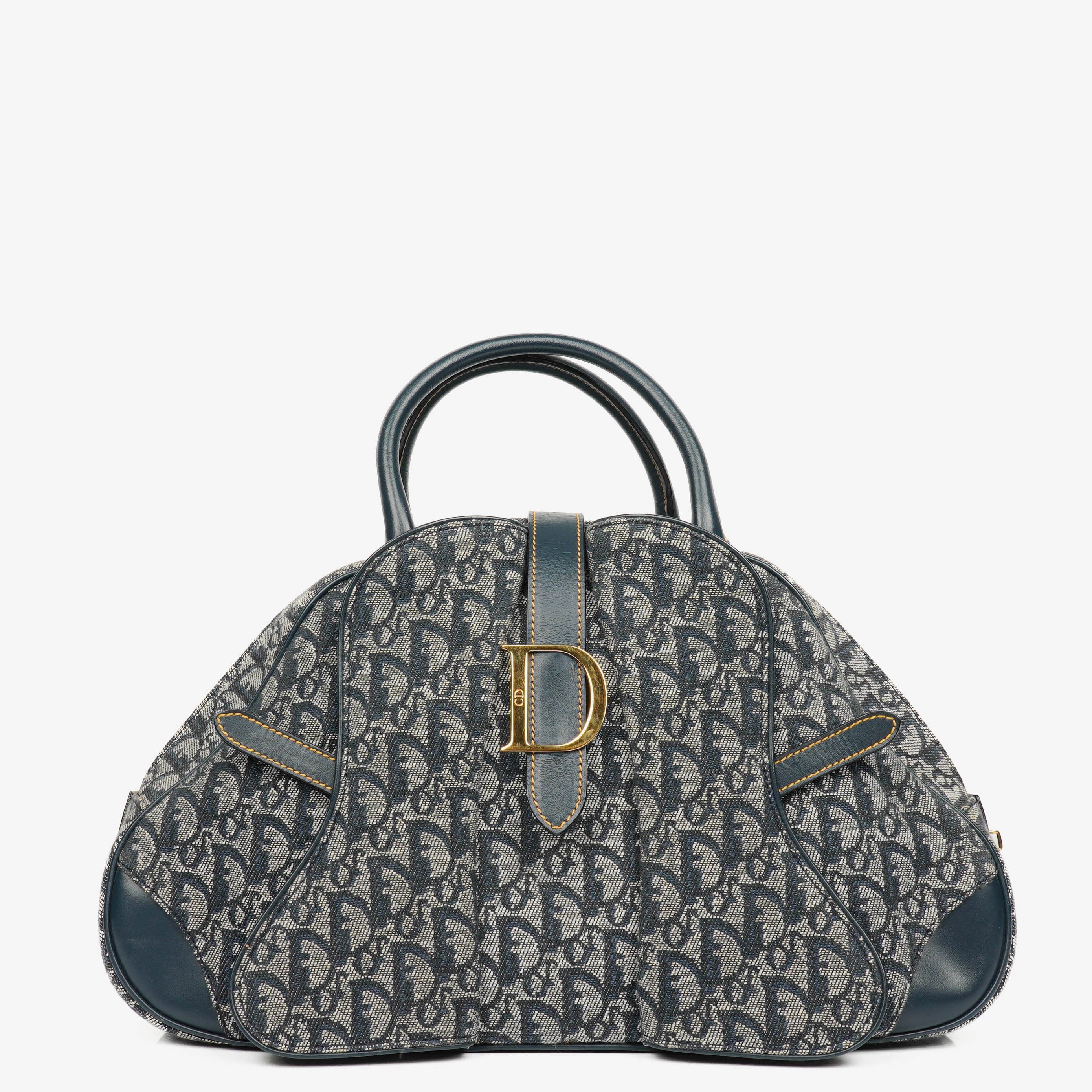 Christian Dior Navy Double Saddle Trotter Handbag