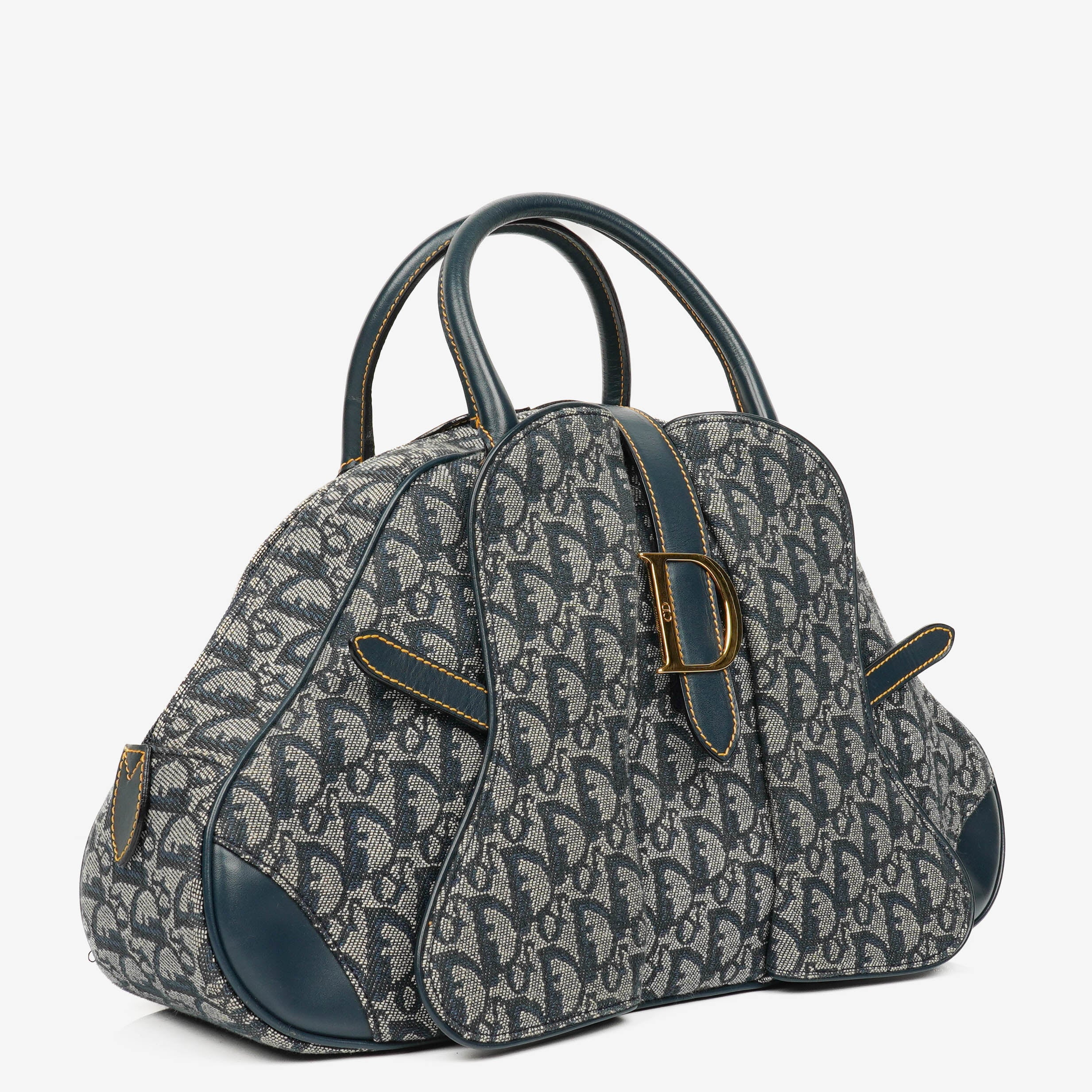 Christian Dior Navy Double Saddle Trotter Handbag