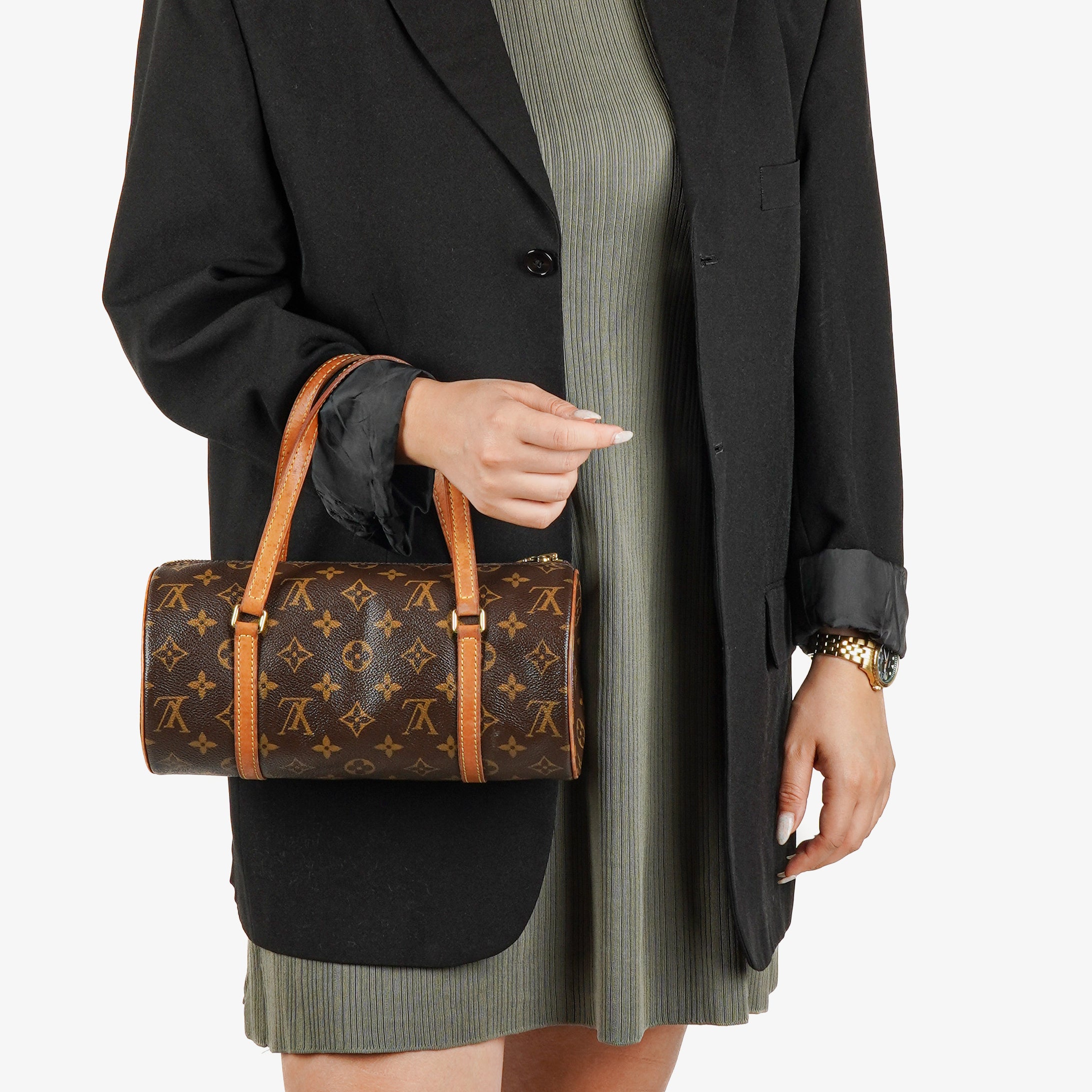Louis Vuitton Papillon 25 Vintage Monogram Canvas Handbag