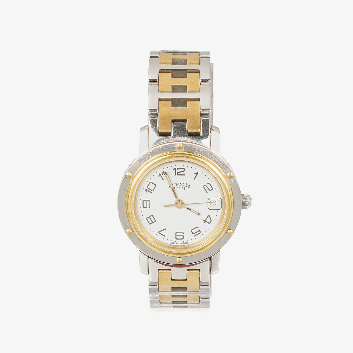 Hermes Clipper Quartz Watch Two-Tone Stainless Steel