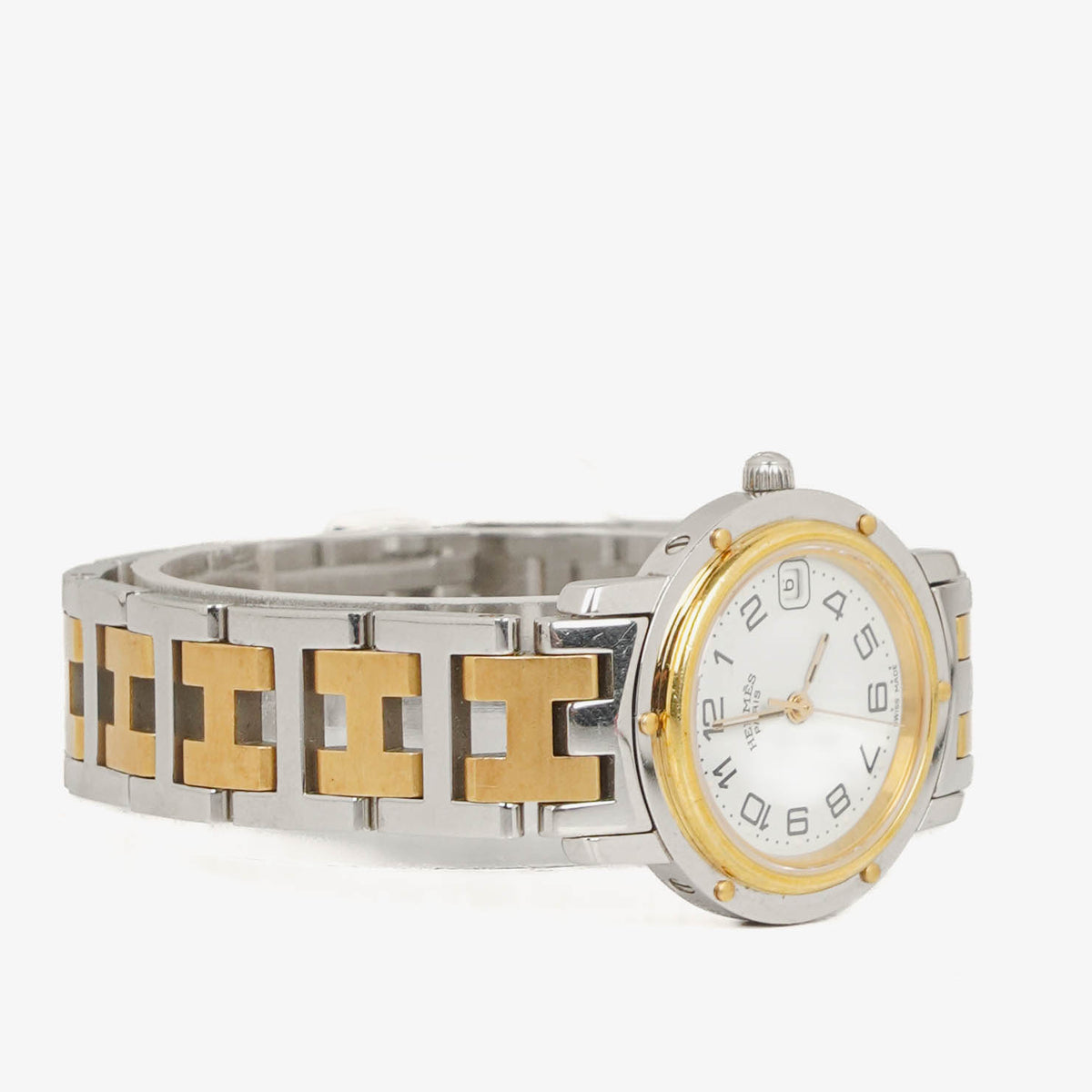 Hermes Clipper Quartz Watch Two-Tone Stainless Steel