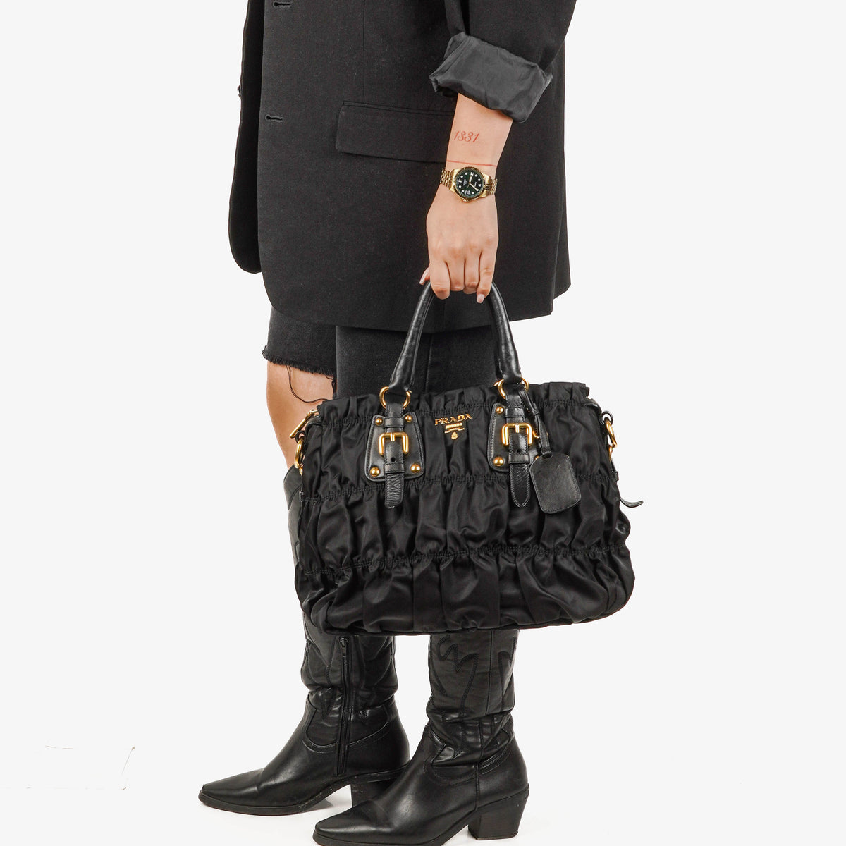 Prada Tessuto Gaufre Nero Bag