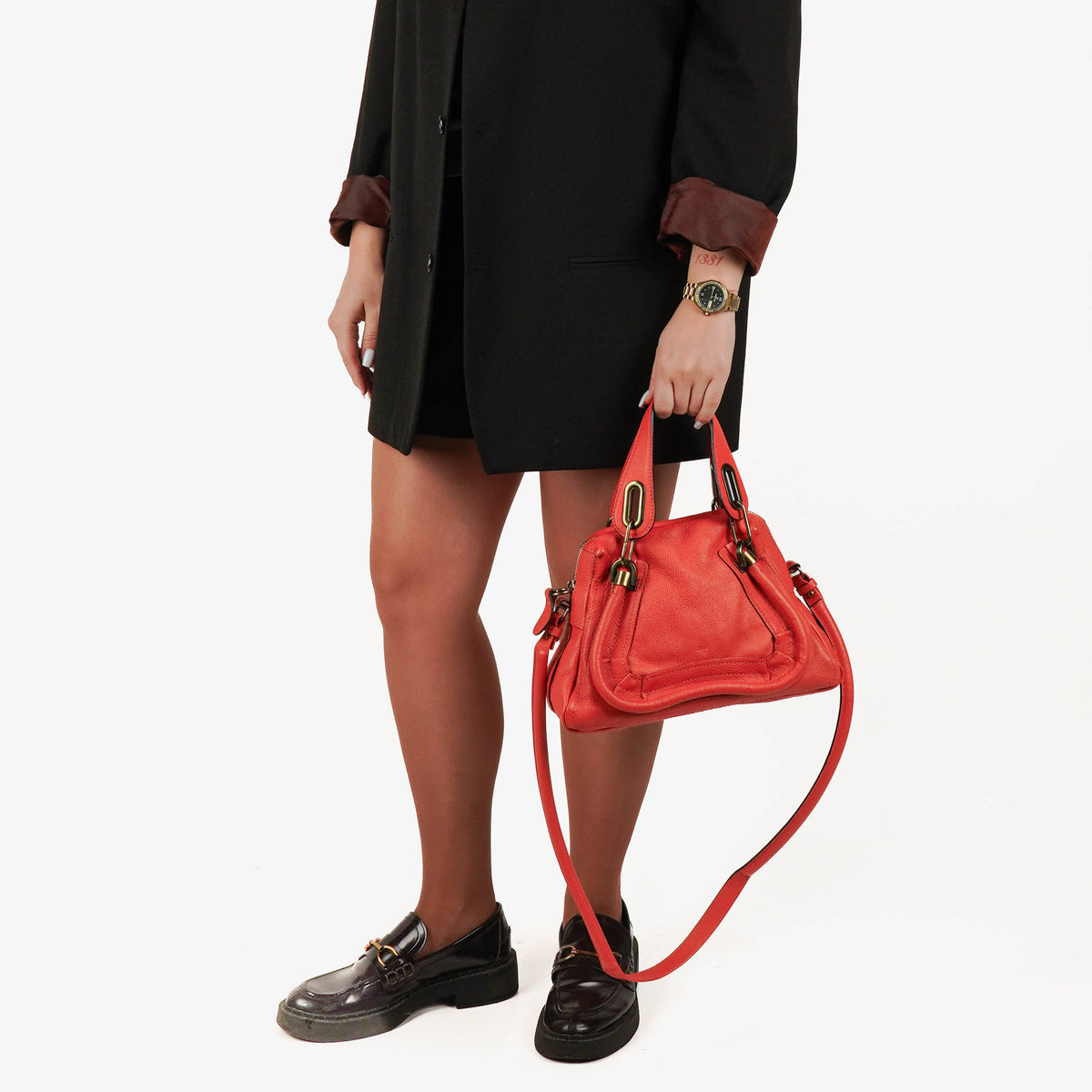 Chloe Coral-Orange Paraty Calfskin Bag