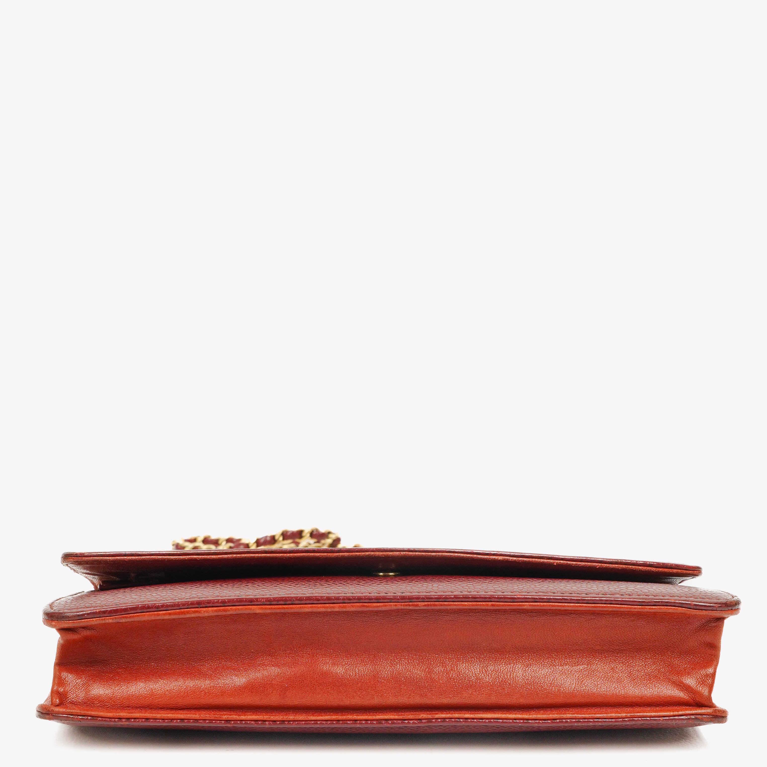 Chanel Timeless Geldbörse an Kette Kaviarleder WOC