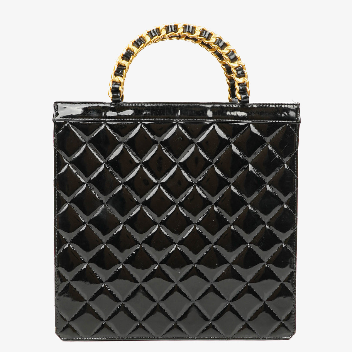 Chanel Black Patent Leather Tote Bag