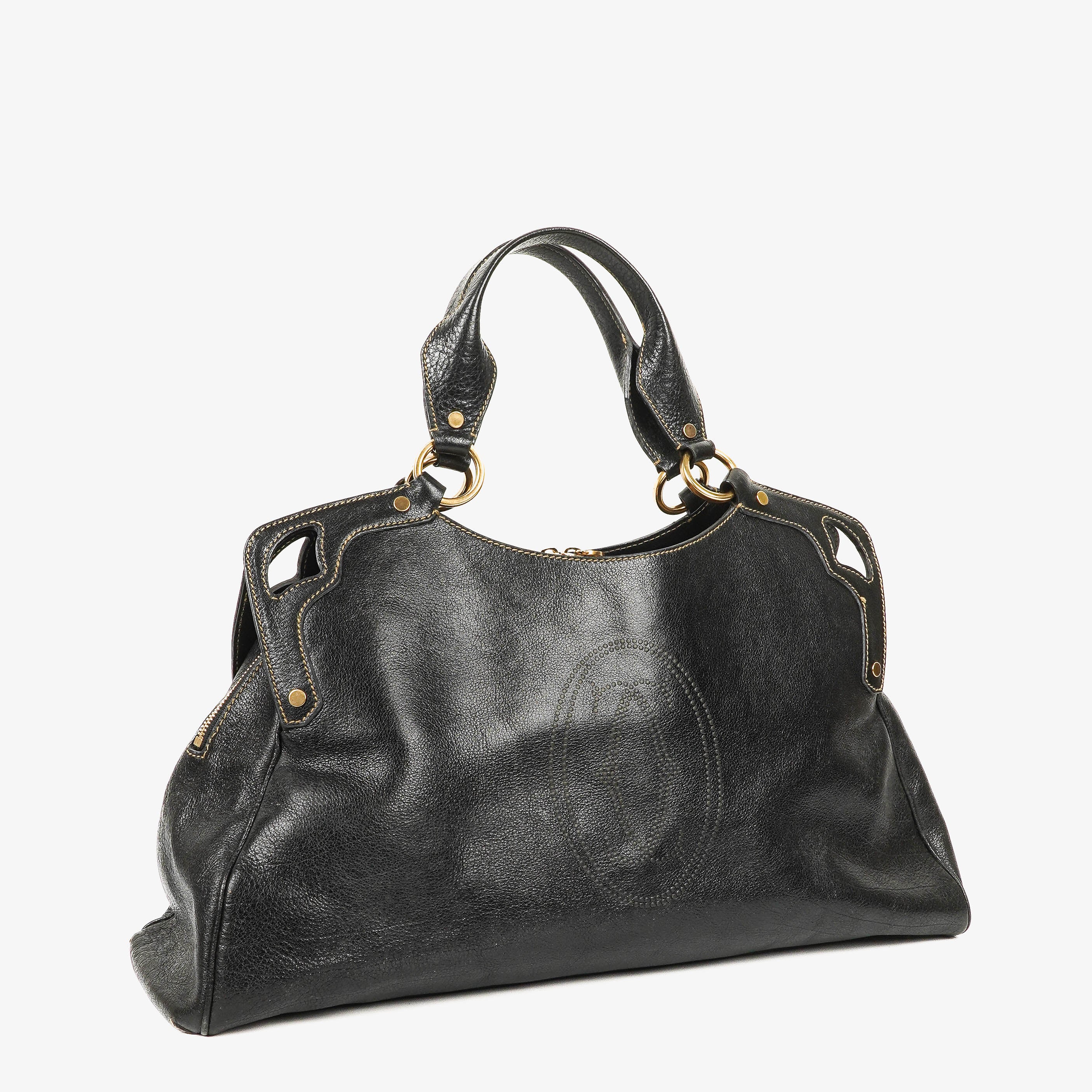 Cartier Marcello de Cartier Pebbled Leather Handle Bag