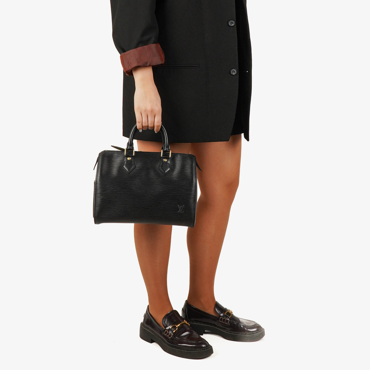 Louis Vuitton Speedy 25 Black EPI Leather Handbag