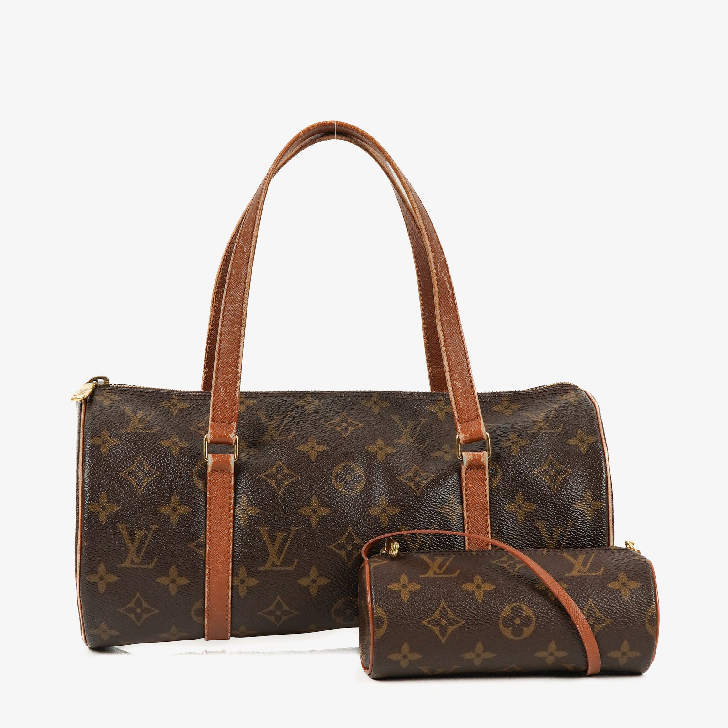 Louis Vuitton Papillon 30 Vintage Monogram Canvas Handbag With Mini Papillon Pochette