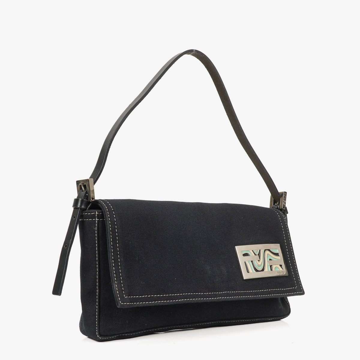 Fendi Navy Canvas Handbag