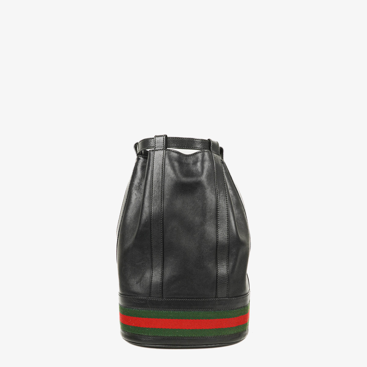Gucci Ophidia Web Stripe Black Leather Bucket Bag