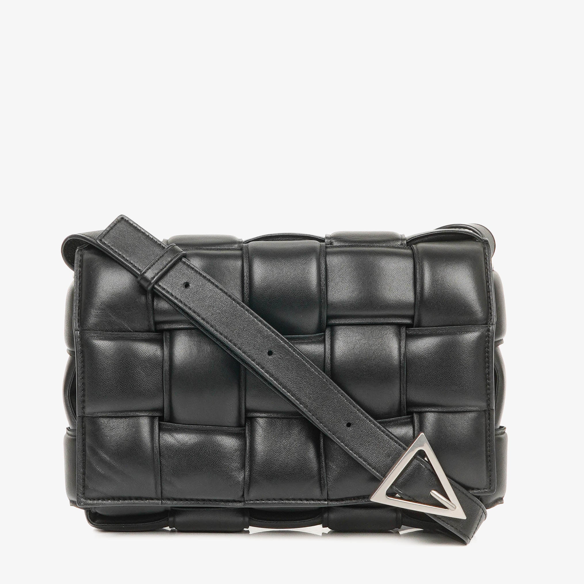 Bottega Veneta Cassette Padded Intrecciato Black Crossbody Bag