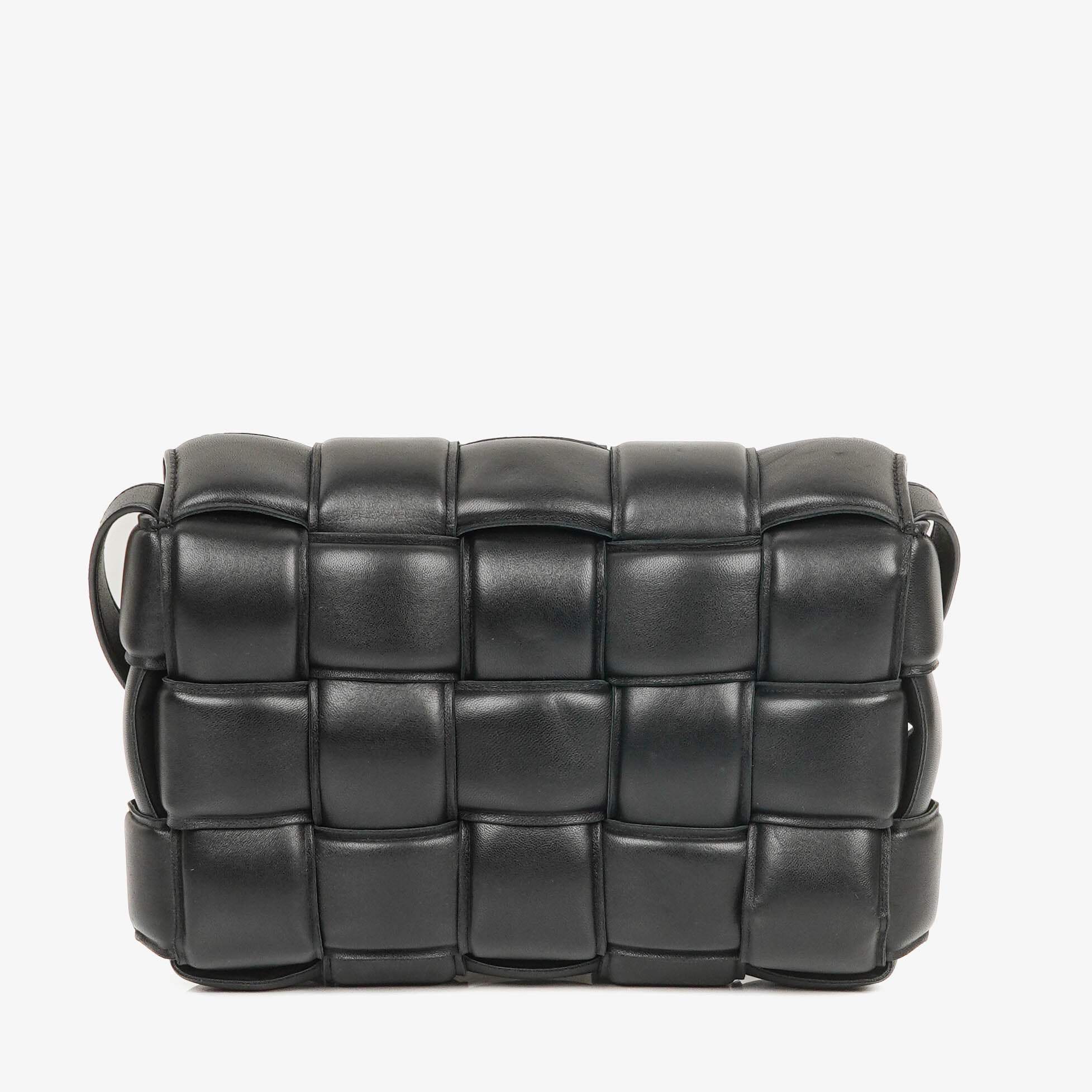 Bottega Veneta Cassette Padded Intrecciato Black Crossbody Bag