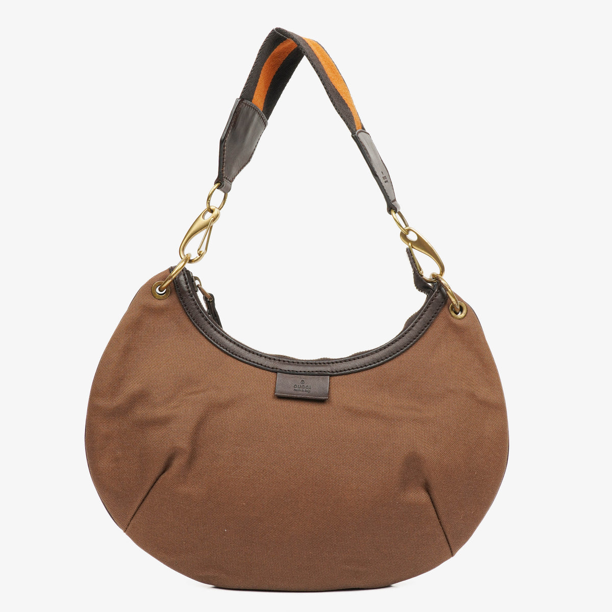 Gucci Brown Canvas/Leather Hobo Web Shoulder Bag