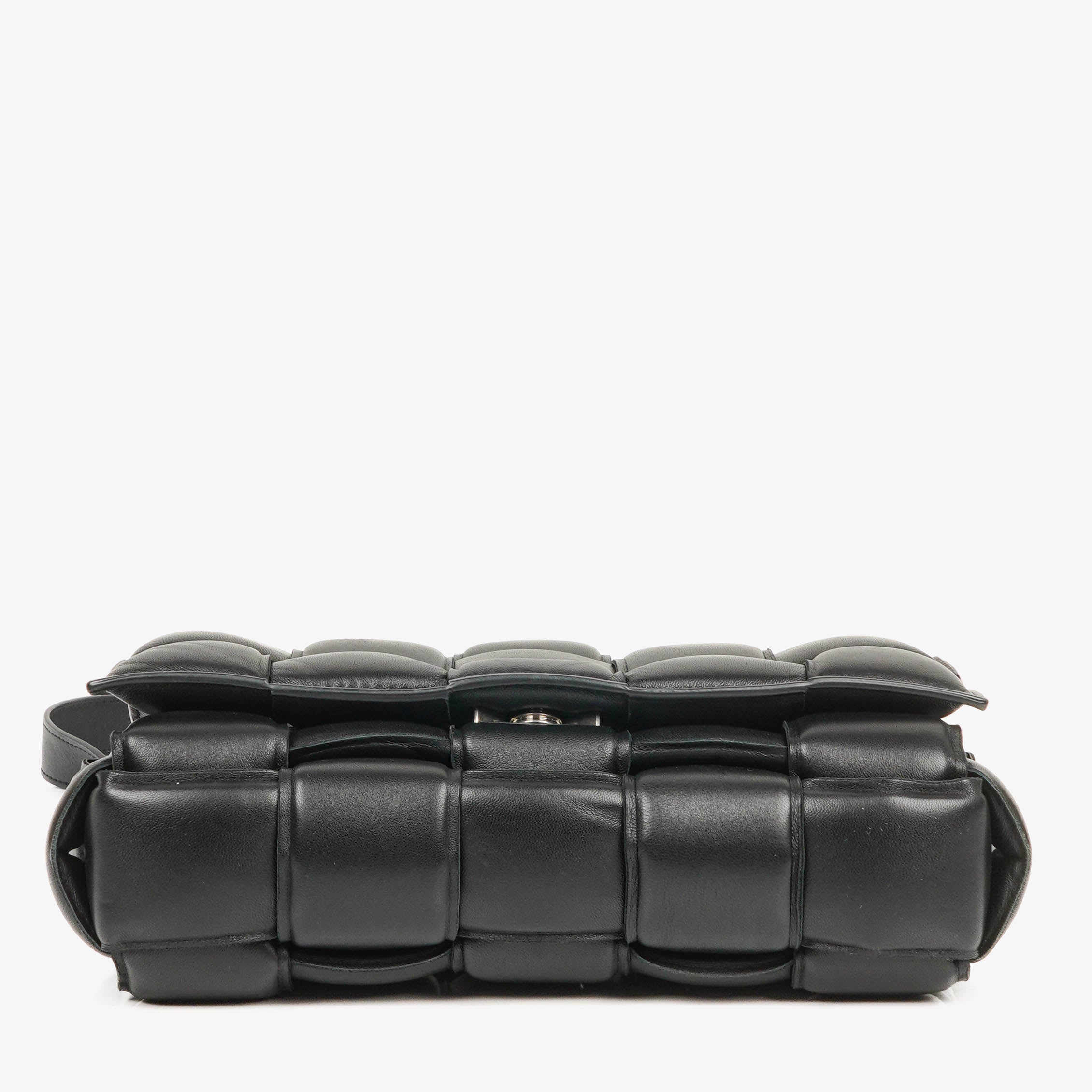 Bottega Veneta Cassette Padded Intrecciato Black Crossbody Bag