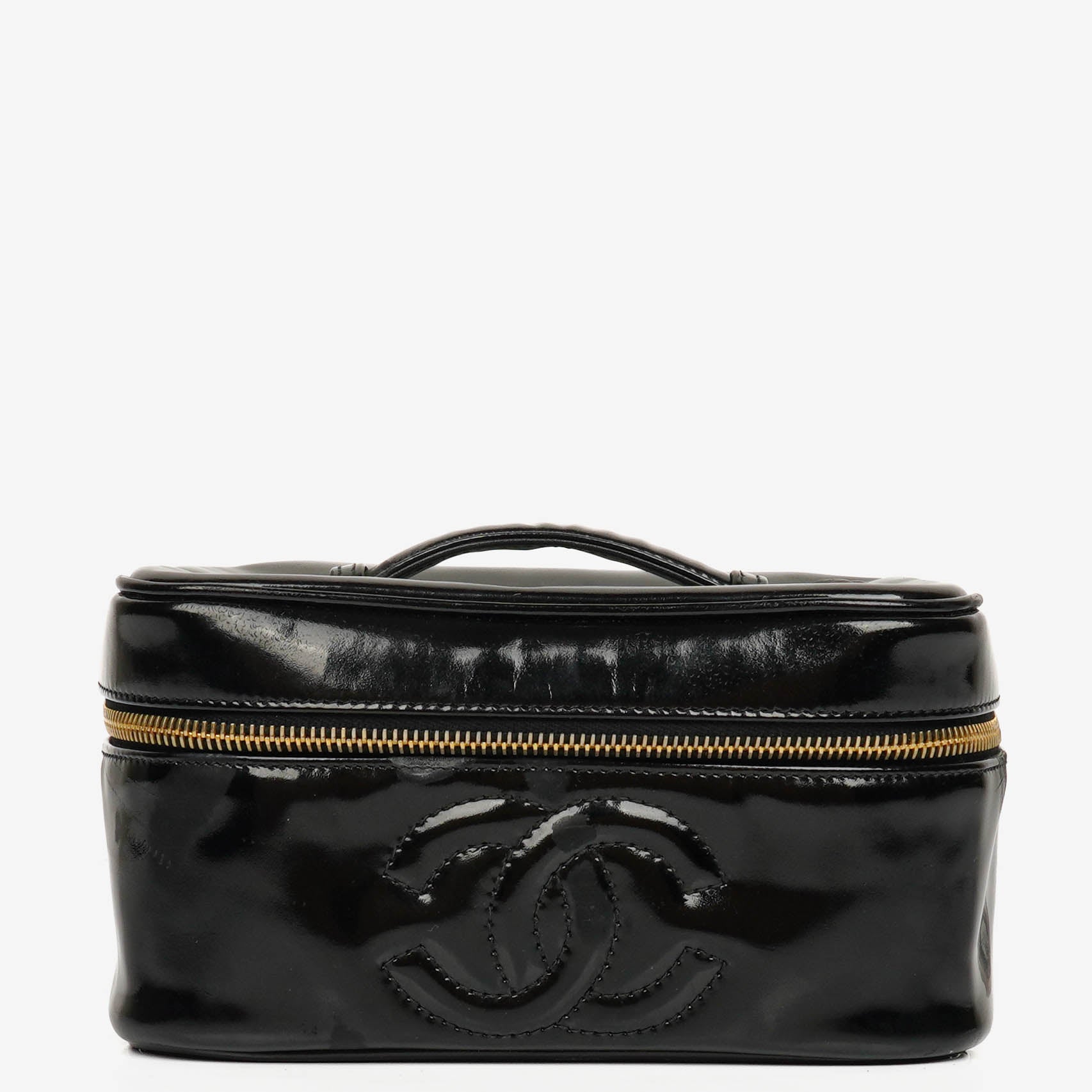 Chanel Black Patent Leather Vanity Case