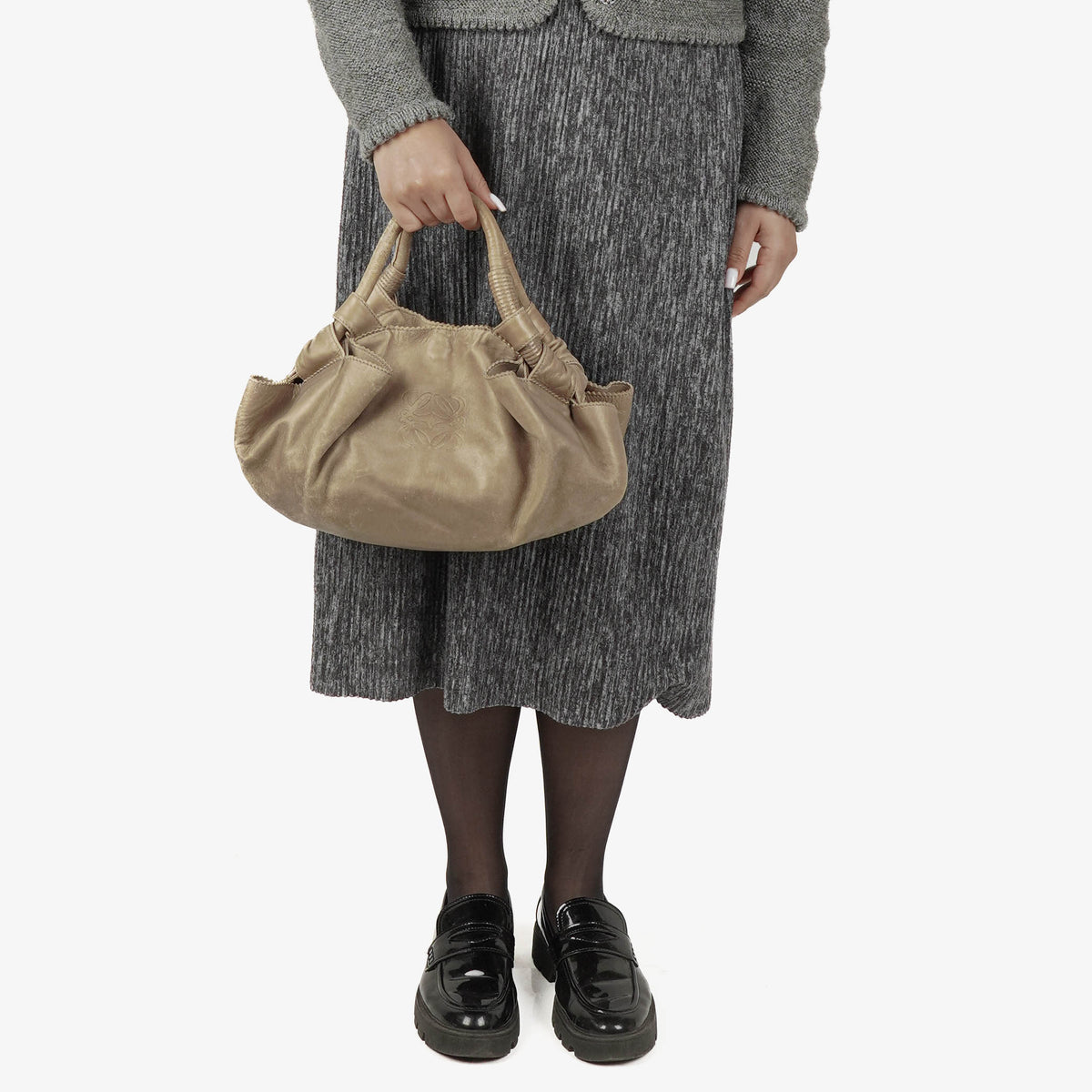 Loewe Beige Aire Nappa Anagram Shoulder Bag