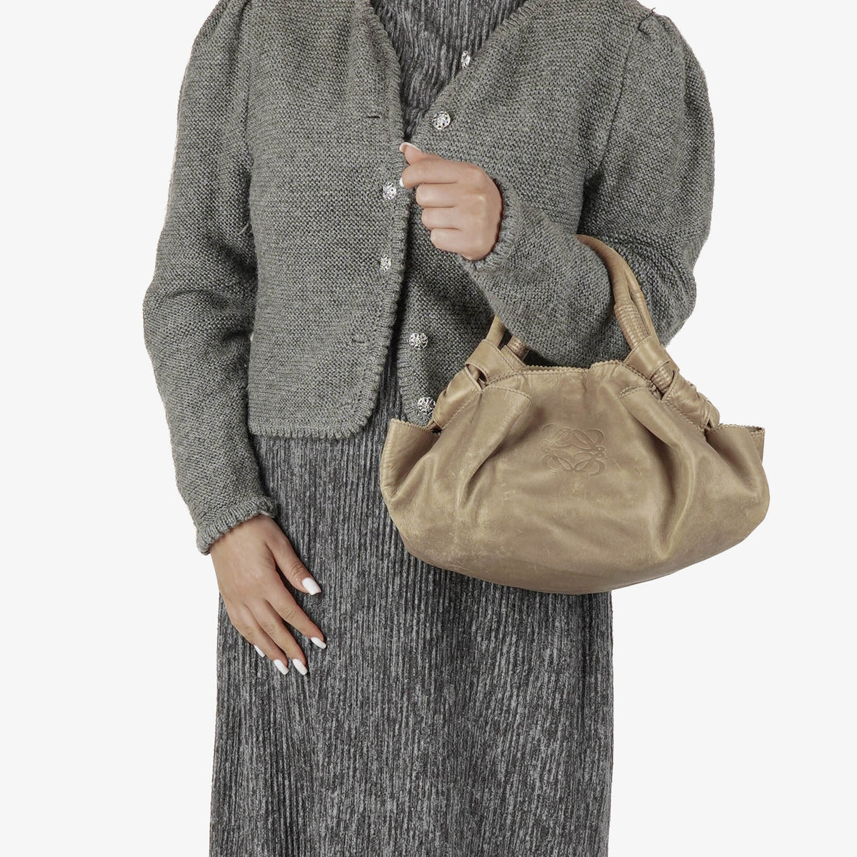 Loewe Beige Aire Nappa Anagram Shoulder Bag