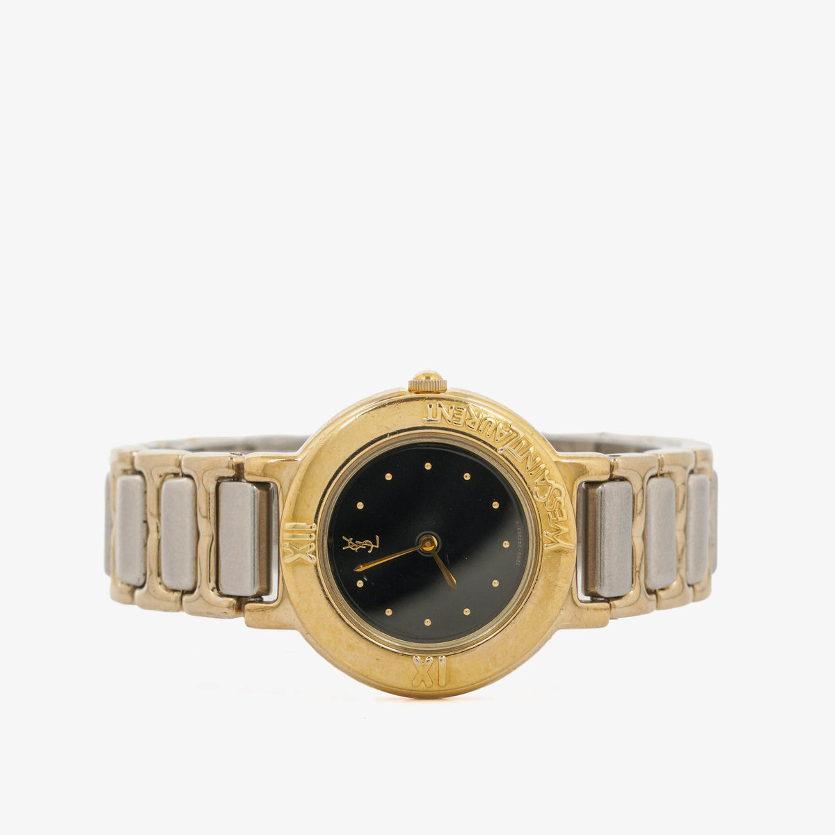 Yves Saint Laurent YSL Logo Two-Tone Stainless Steel Watch