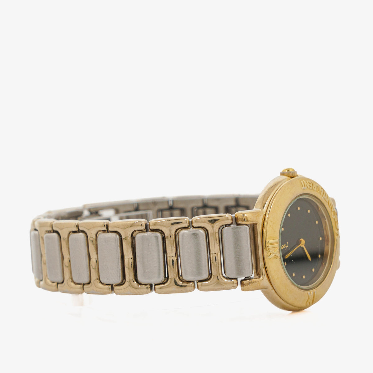 Yves Saint Laurent YSL Logo Two-Tone Stainless Steel Watch