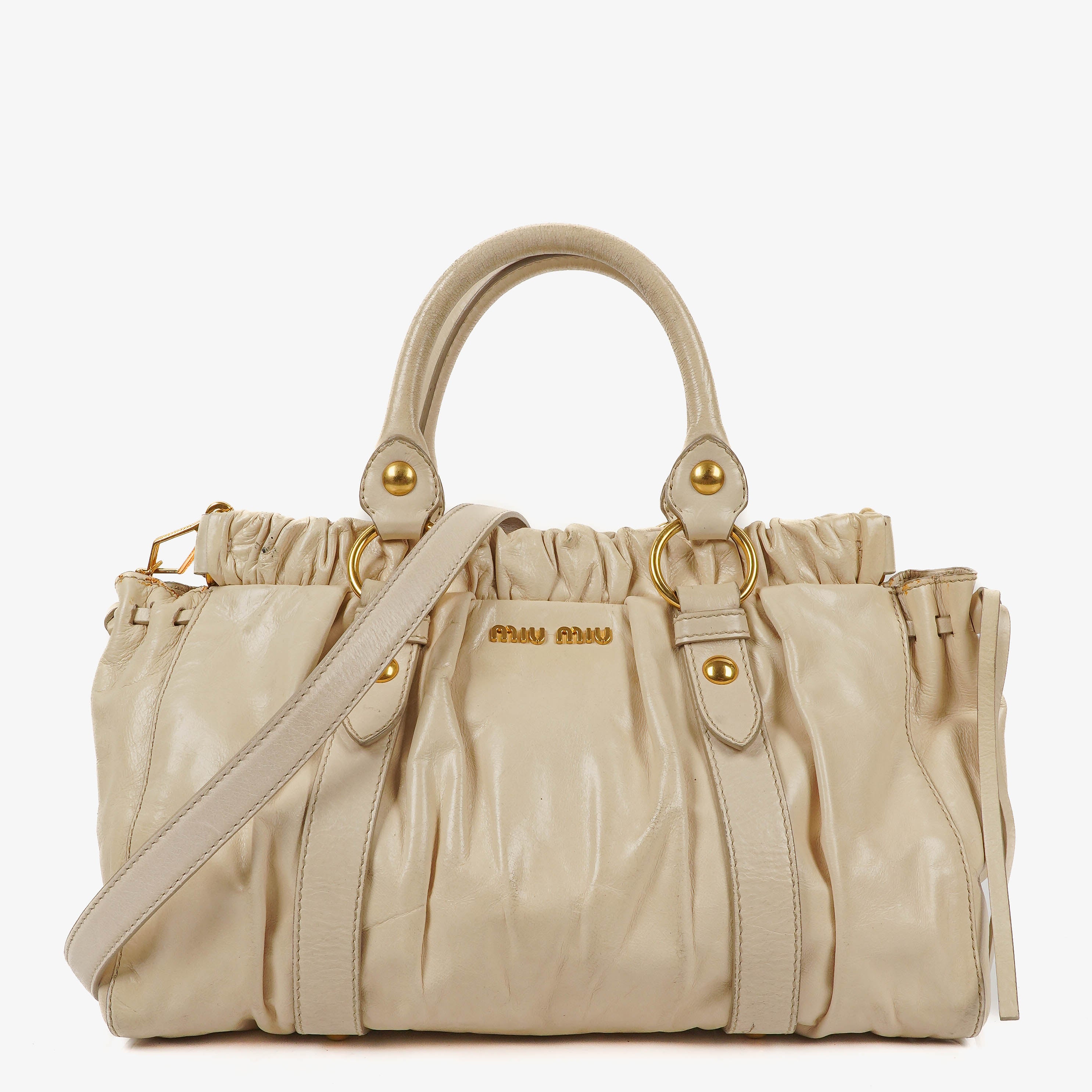 Miu Miu Vitello Lux Talco Satchel Bag