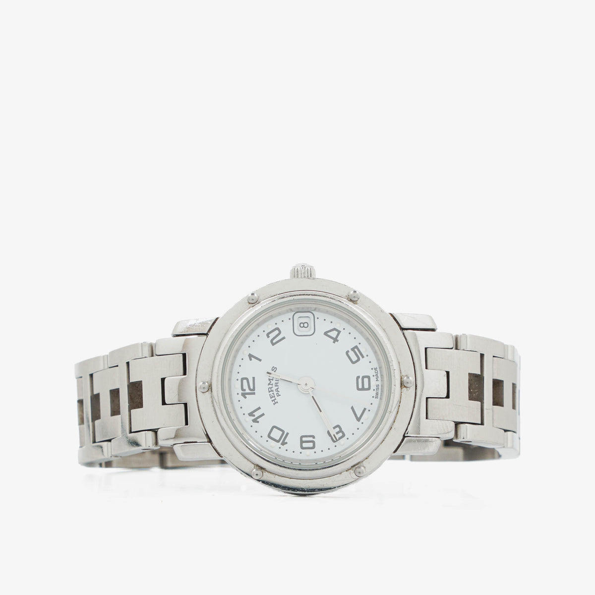 Hermes Clipper Quartz Watch Stainless Steel
