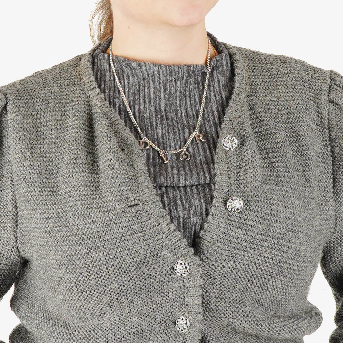 Christian Dior Dior Letters Metal Necklace