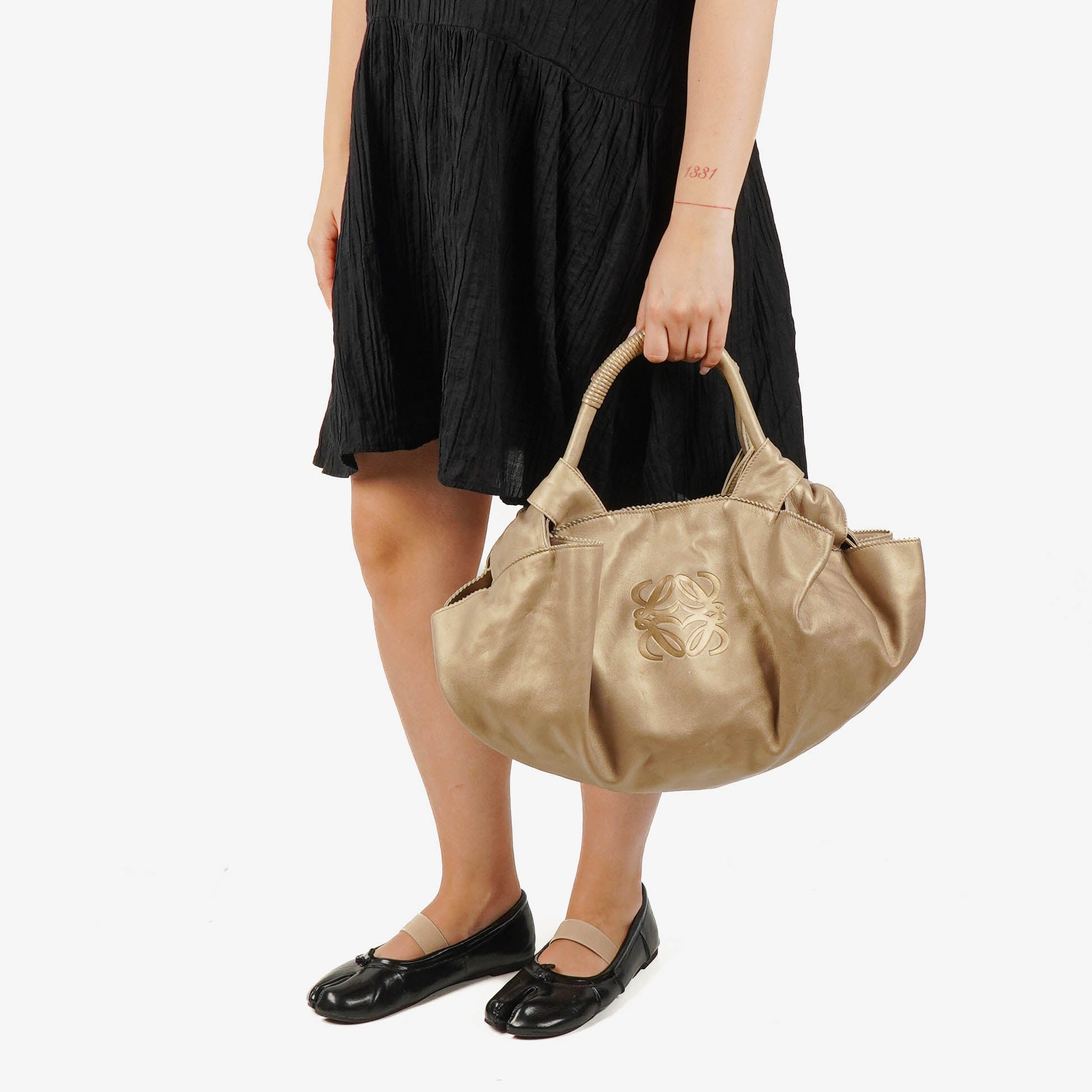 Loewe Beige Aire Nappa Anagram Shoulder Bag