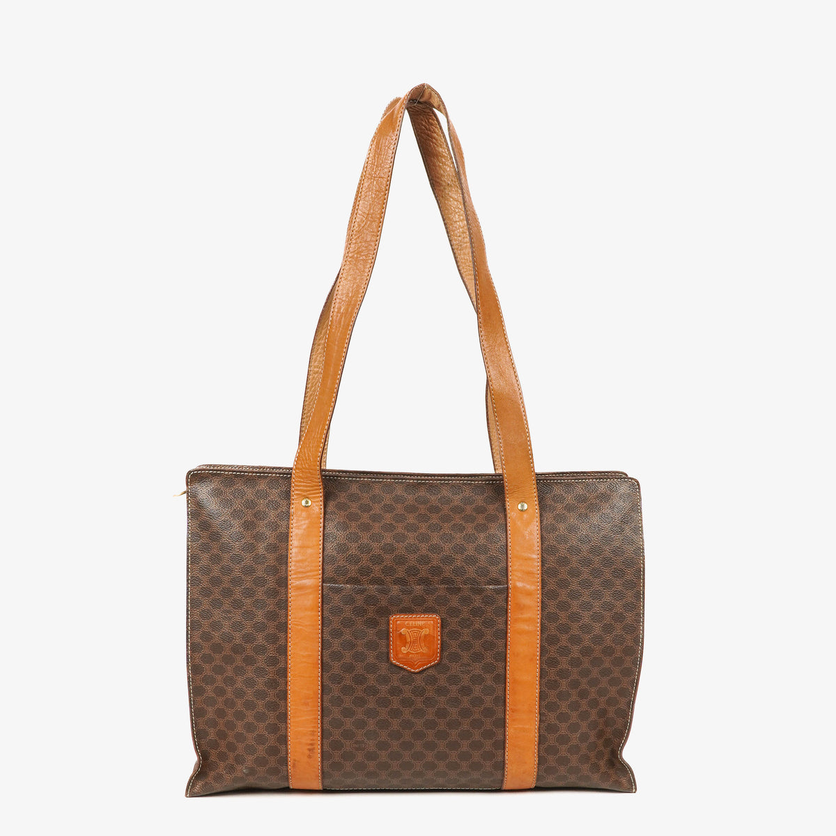 Celine Macadam Triomphe Brown Shoulder Bag