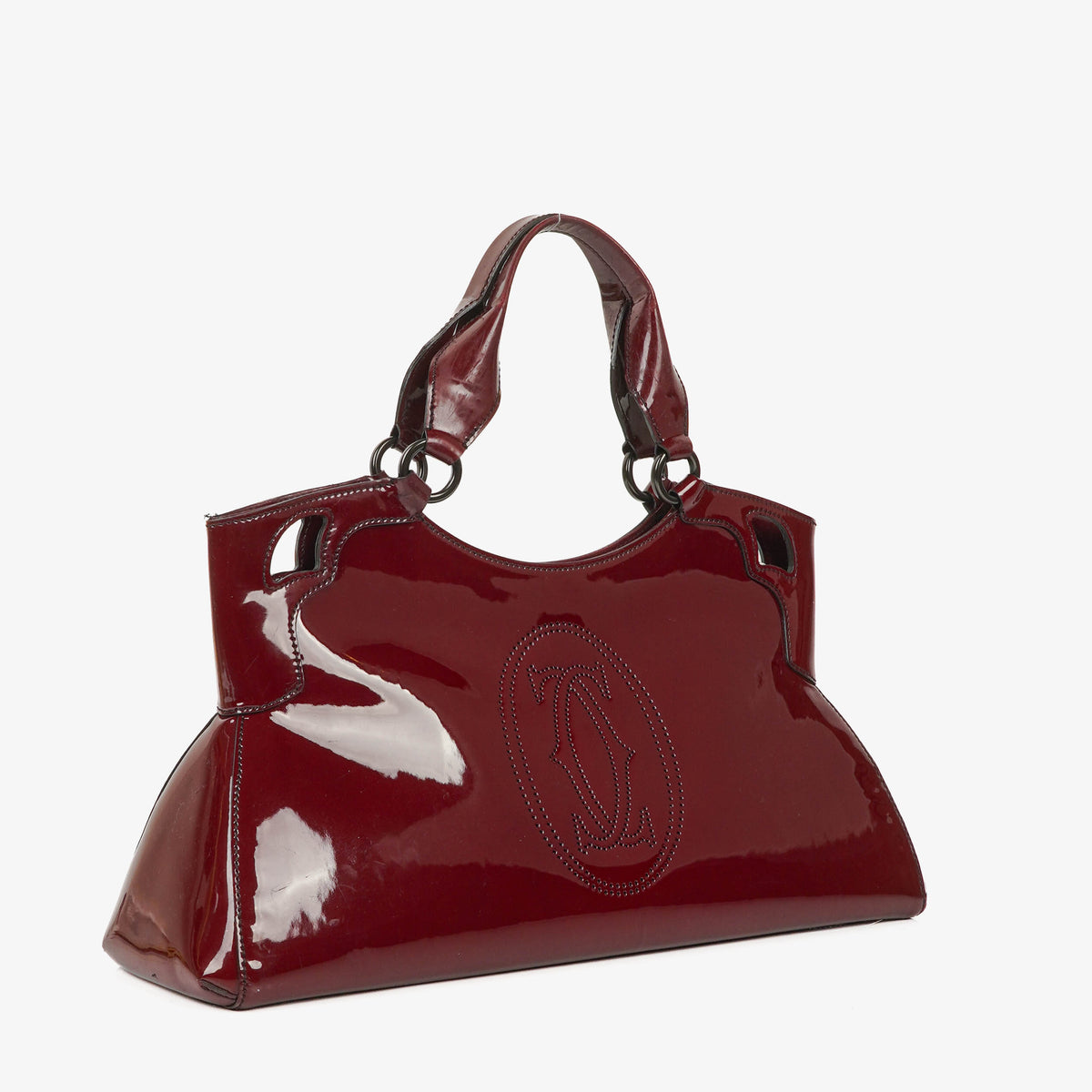Cartier Marcello de Cartier Patent Leather Handle Bag