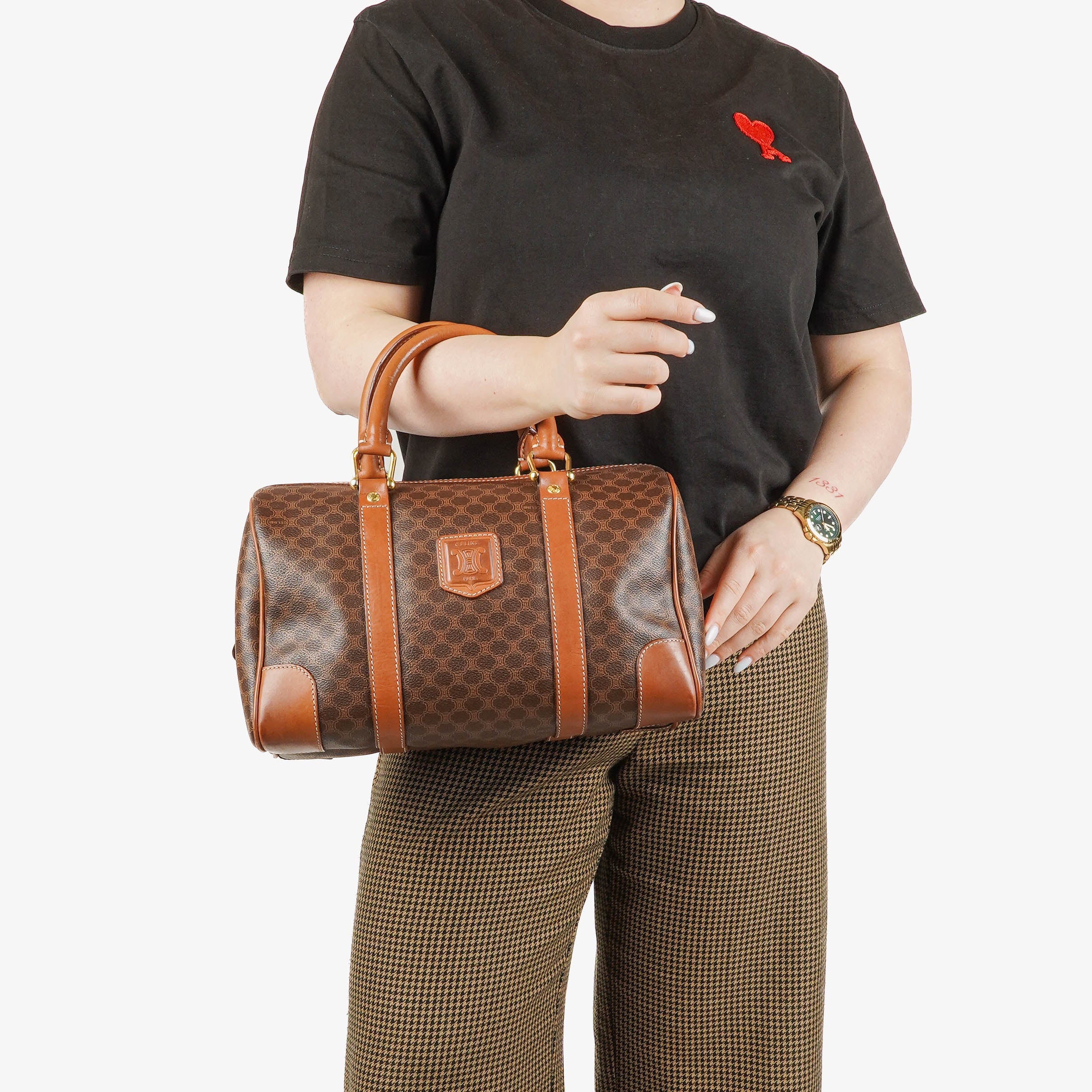 Celine Vintage Boston Brown Bag