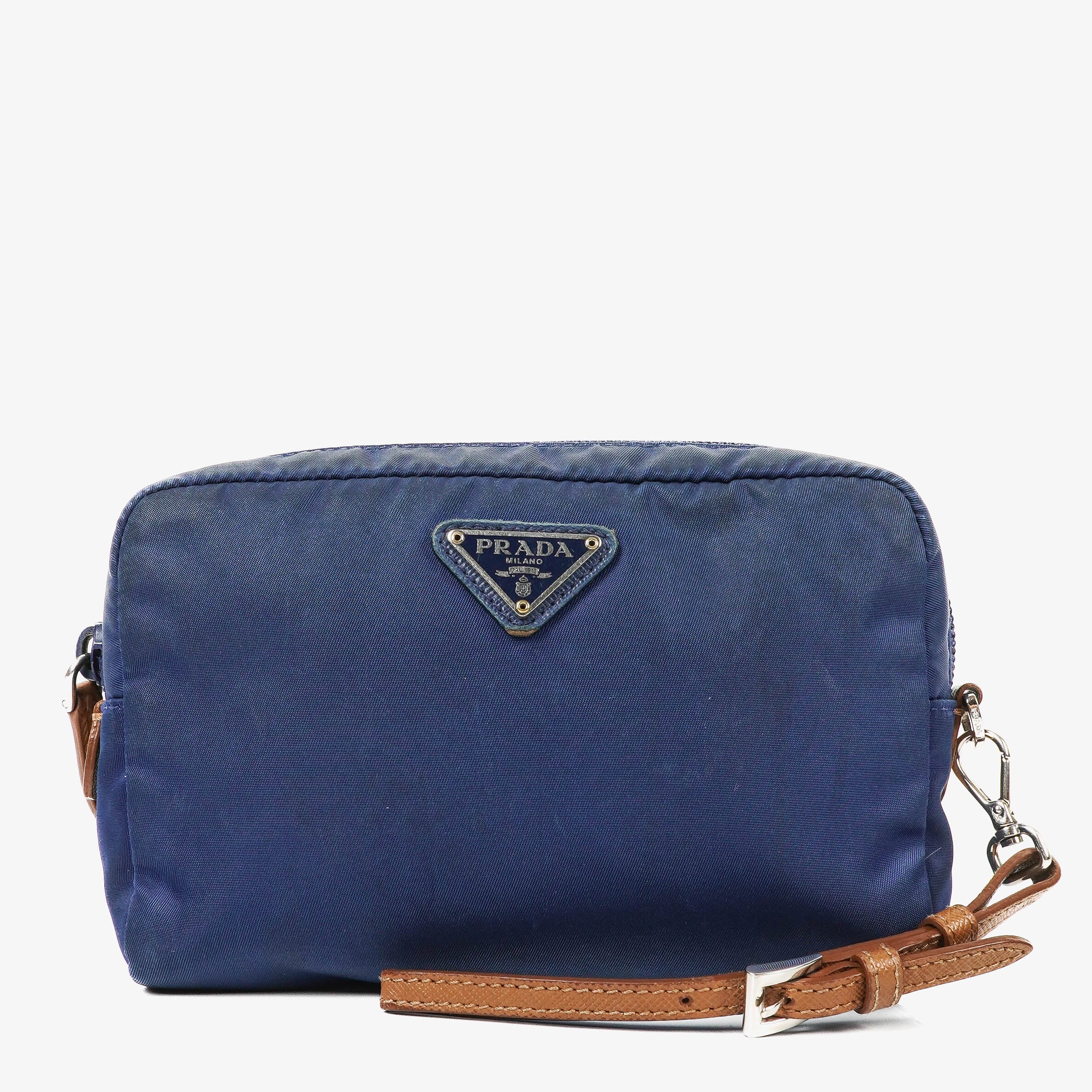 Prada Blue Small Nylon Pouch