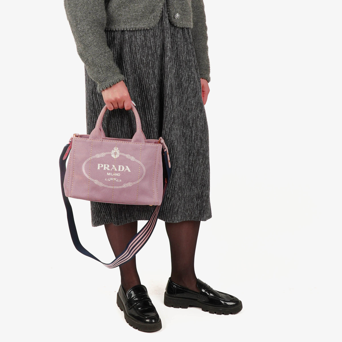 Prada Canapa Alabastro Logo Tote Bag