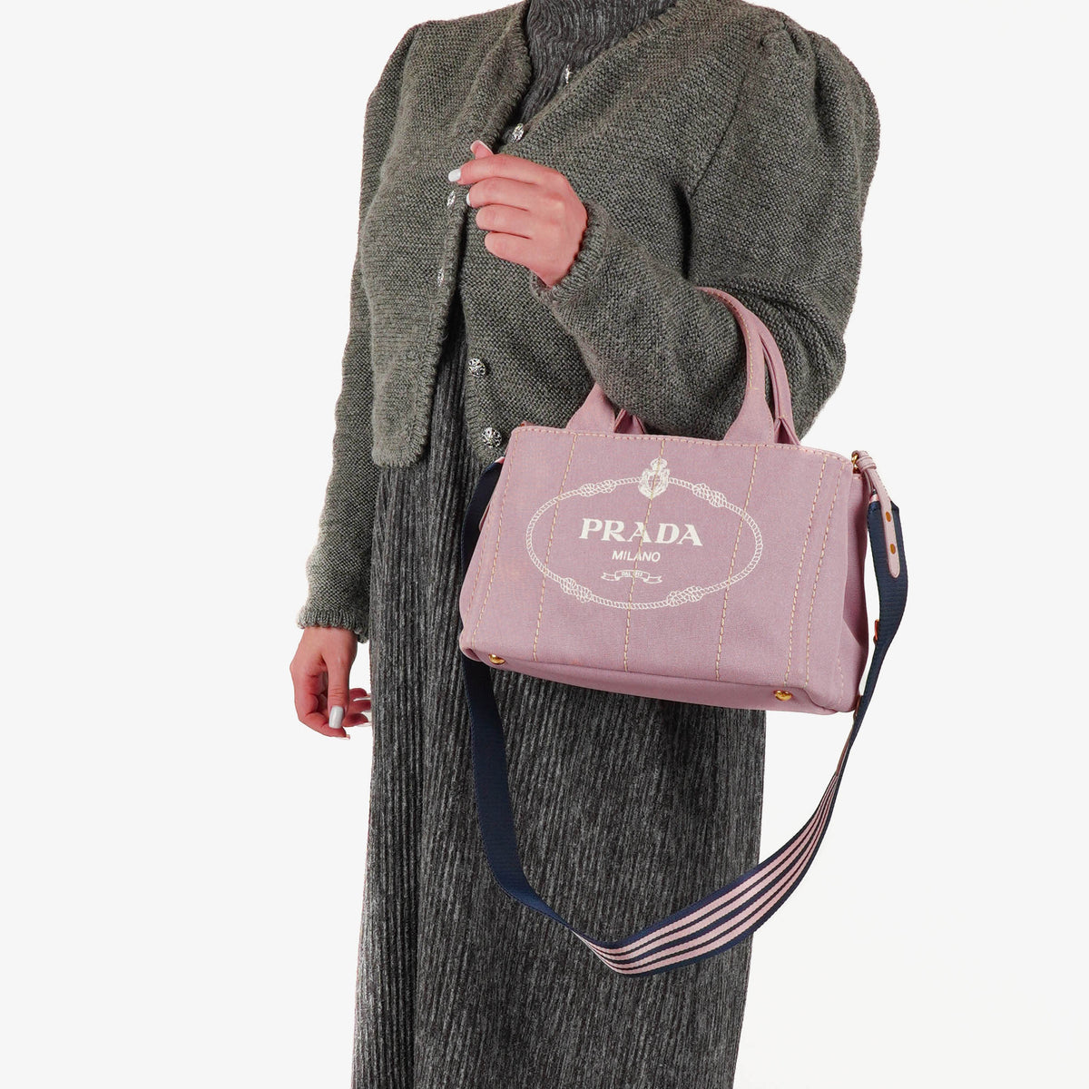 Prada Canapa Alabastro Logo Tote Bag