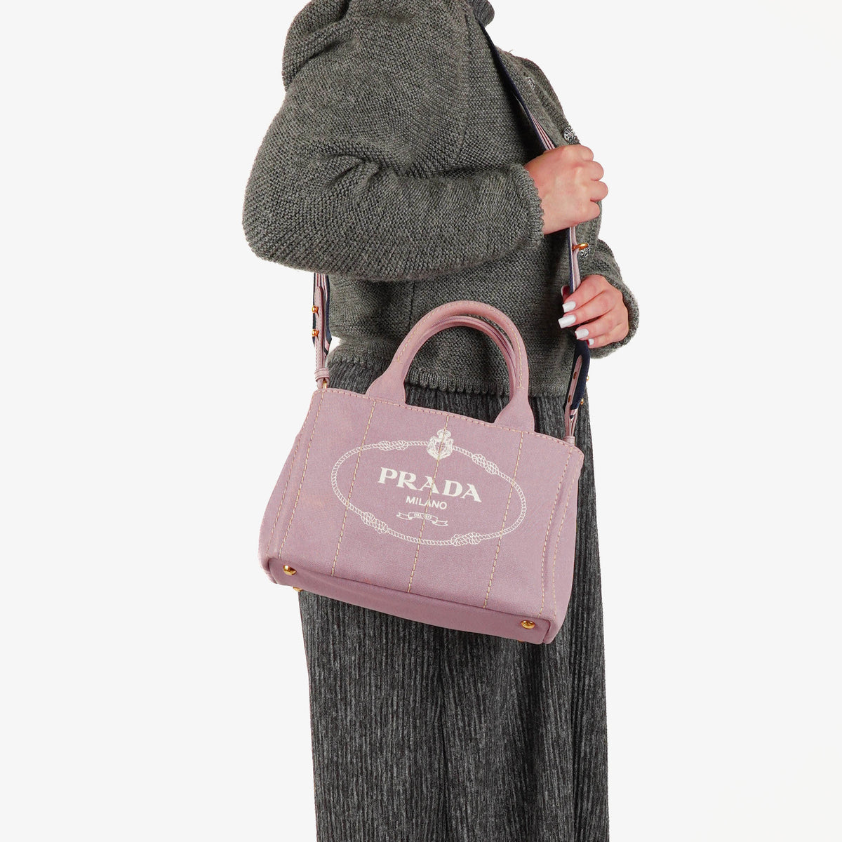 Prada Canapa Alabastro Logo Tote Bag