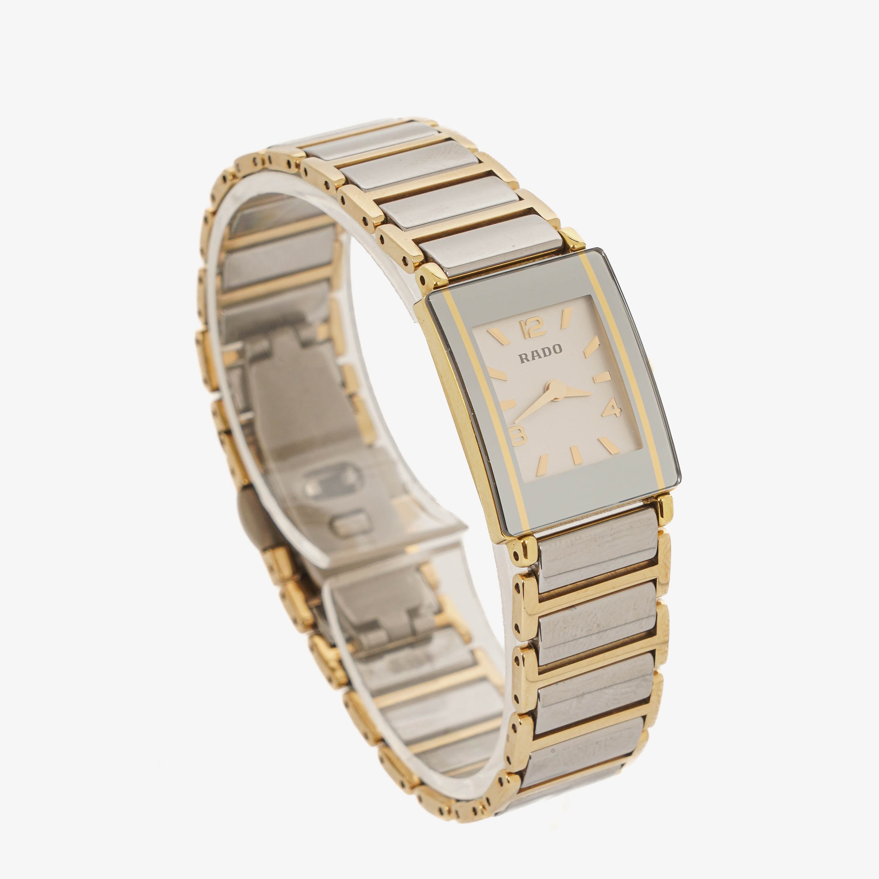 Rado Diastar Rectangular Two-Tone Stainless Steel Quartz Ladies Watch
