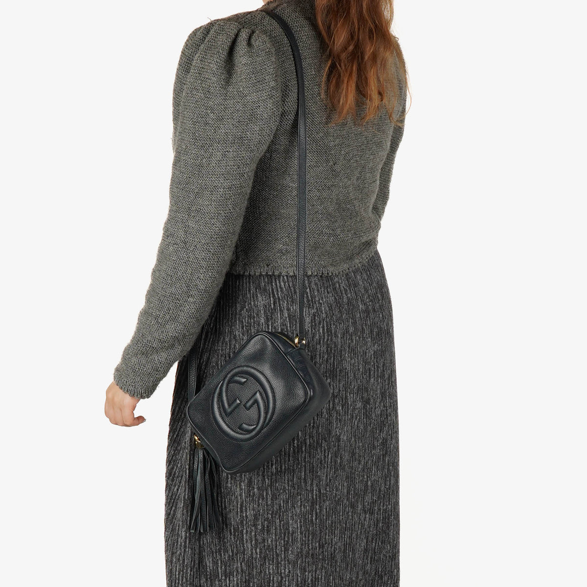 Gucci Soho Disco Navy Leather Shoulder Bag